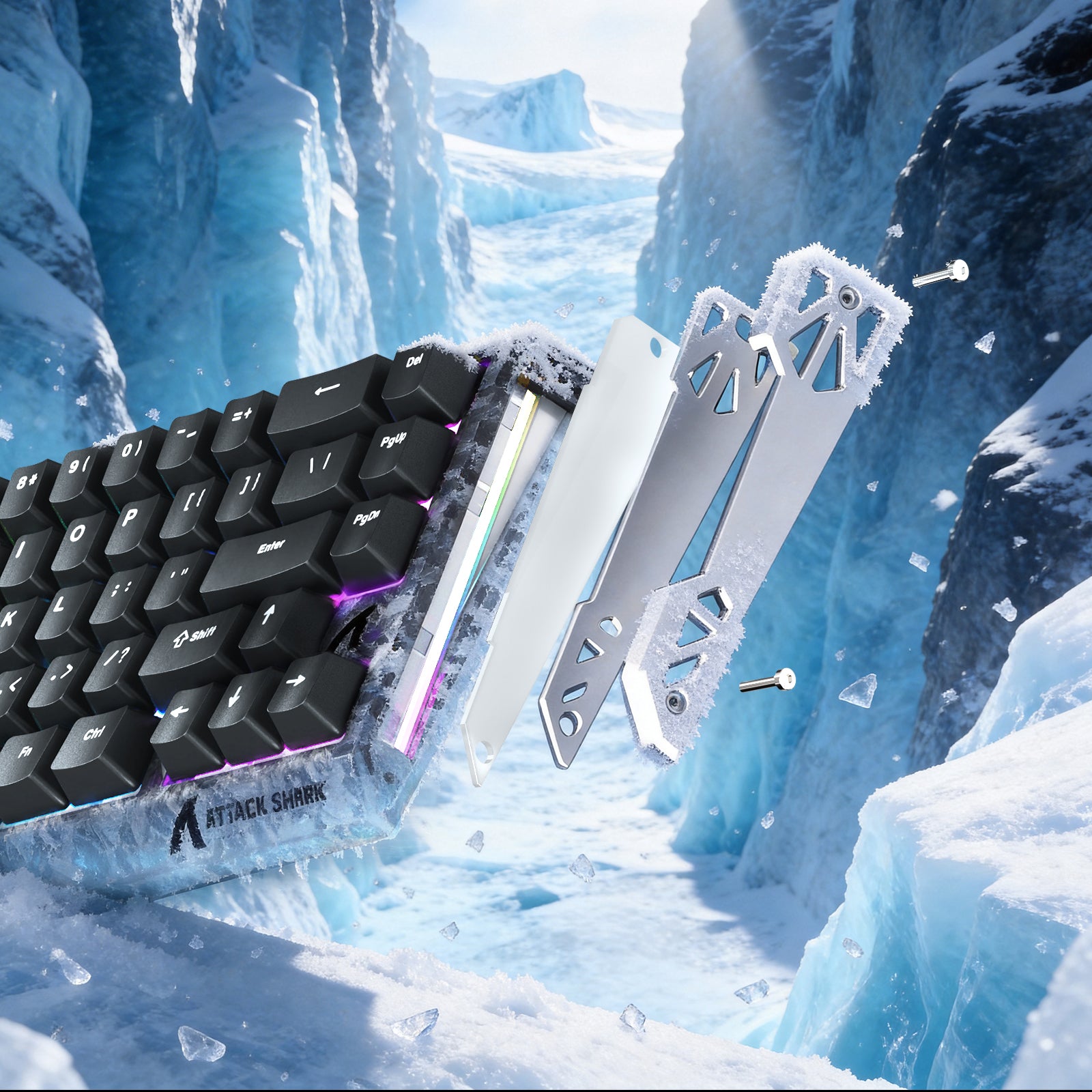 Teclado ATTACK SHARK R68 HE Rapid Trigger con cable en espiral RGB C01 Ultra de fibra de carbono con cableado