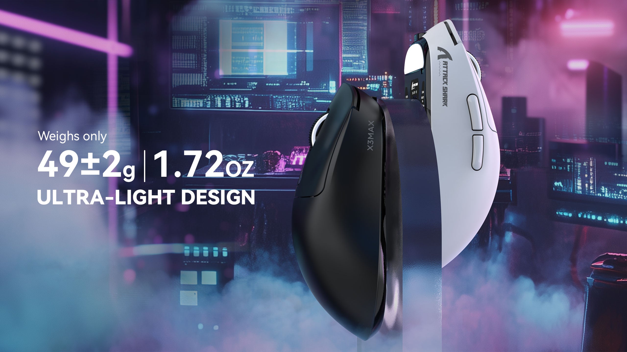 ATTACK SHARK X3MAX Ratón para Juegos Inalámbrico PAW3950