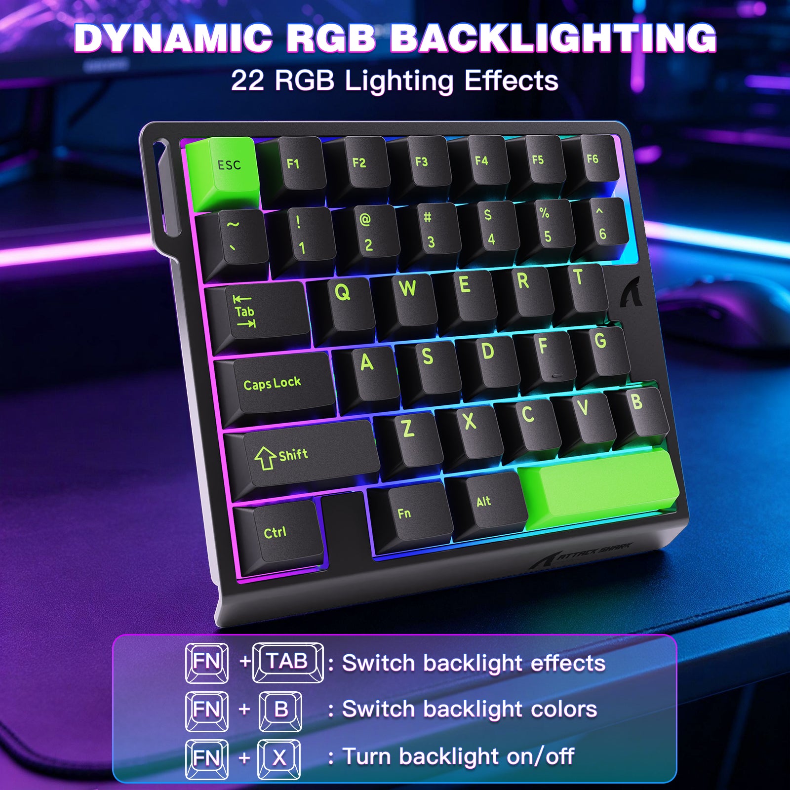 Teclado con interruptor magnético de una mano ATTACK SHARK M36 HE