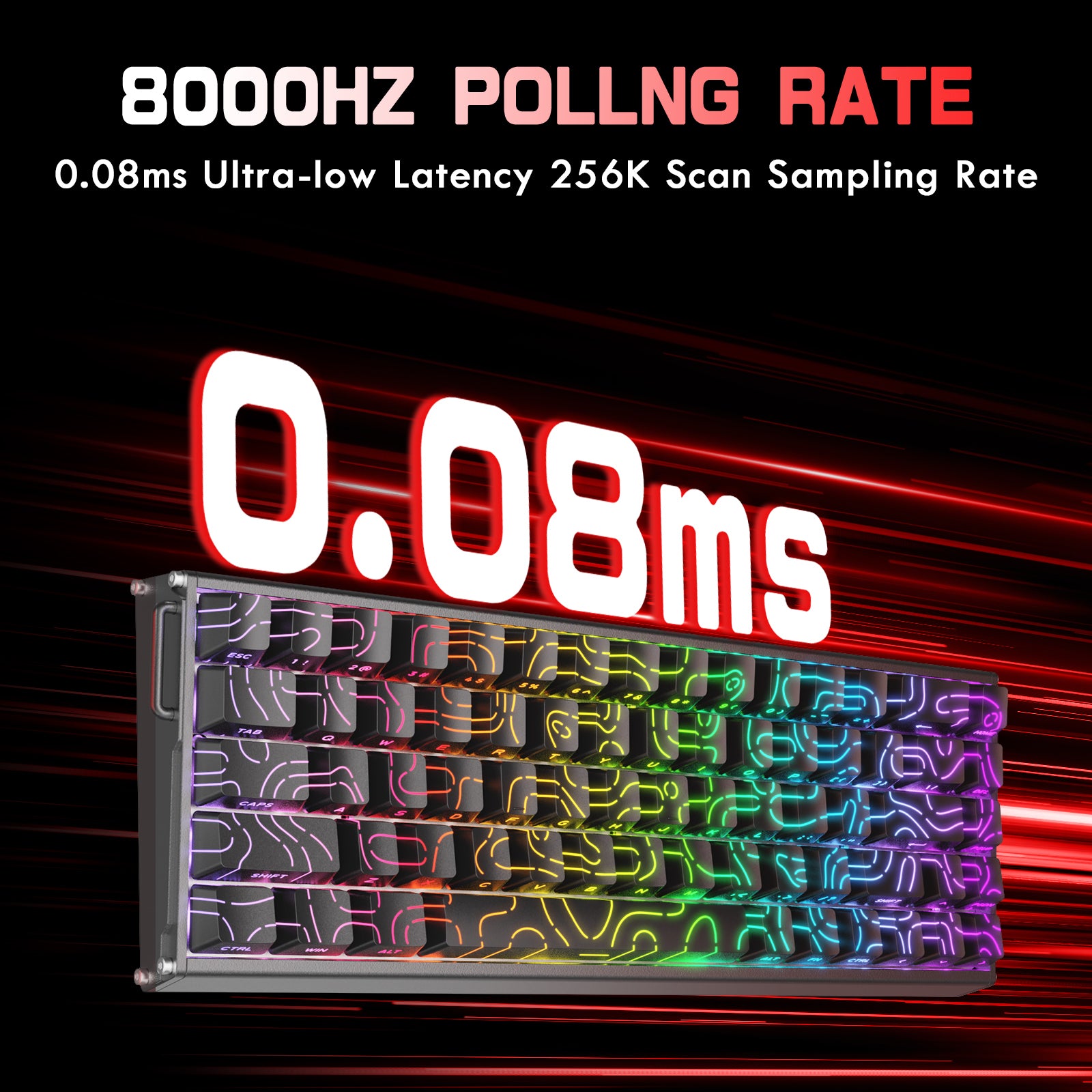 Teclado CNC de aluminio ATTACK SHARK X68MAX HE Rapid Trigger con interruptor magnético y cable en espiral RGB C01Ultra