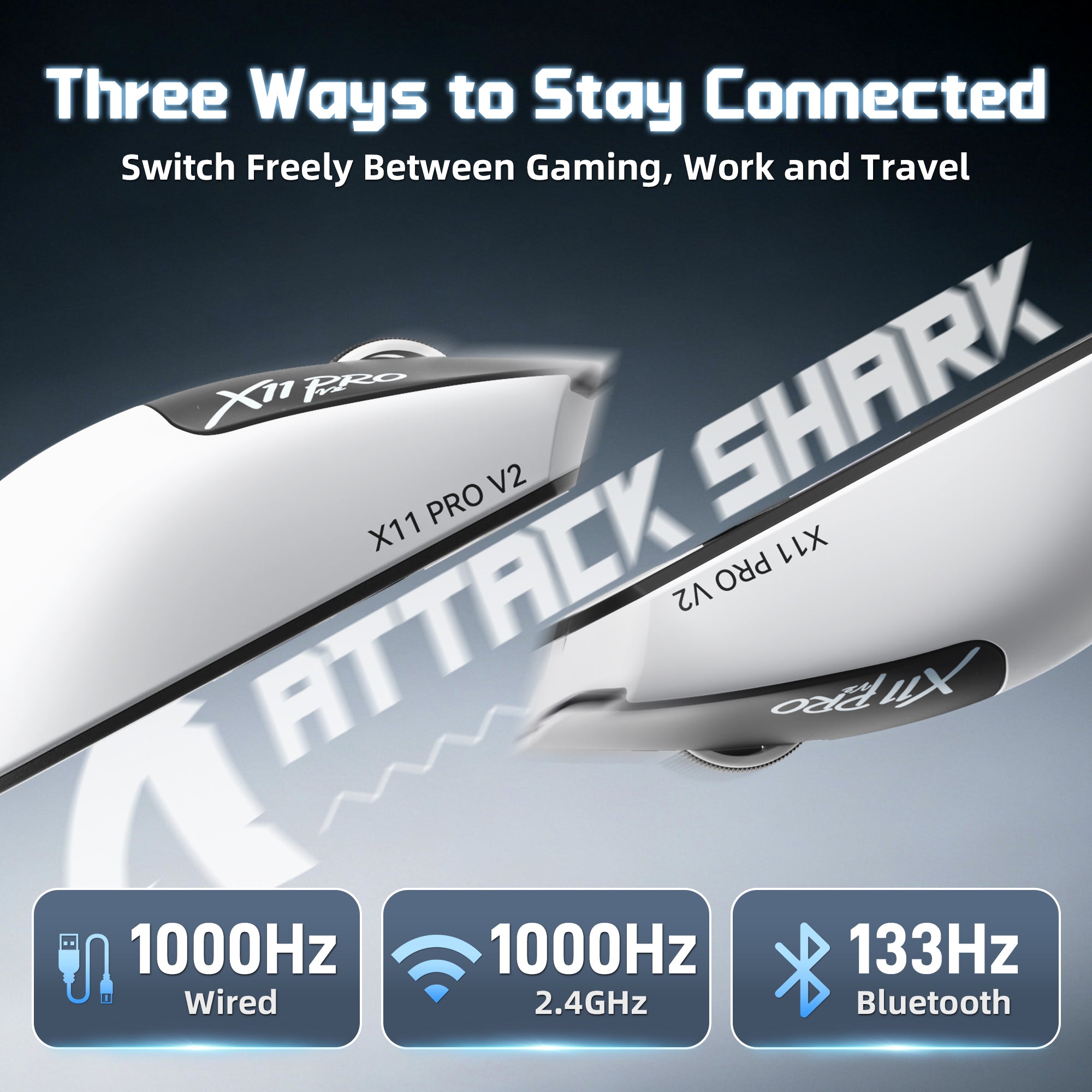 Ratón inalámbrico para juegos ATTACK SHARK X11 PRO V2 con base de carga y pantalla TFT