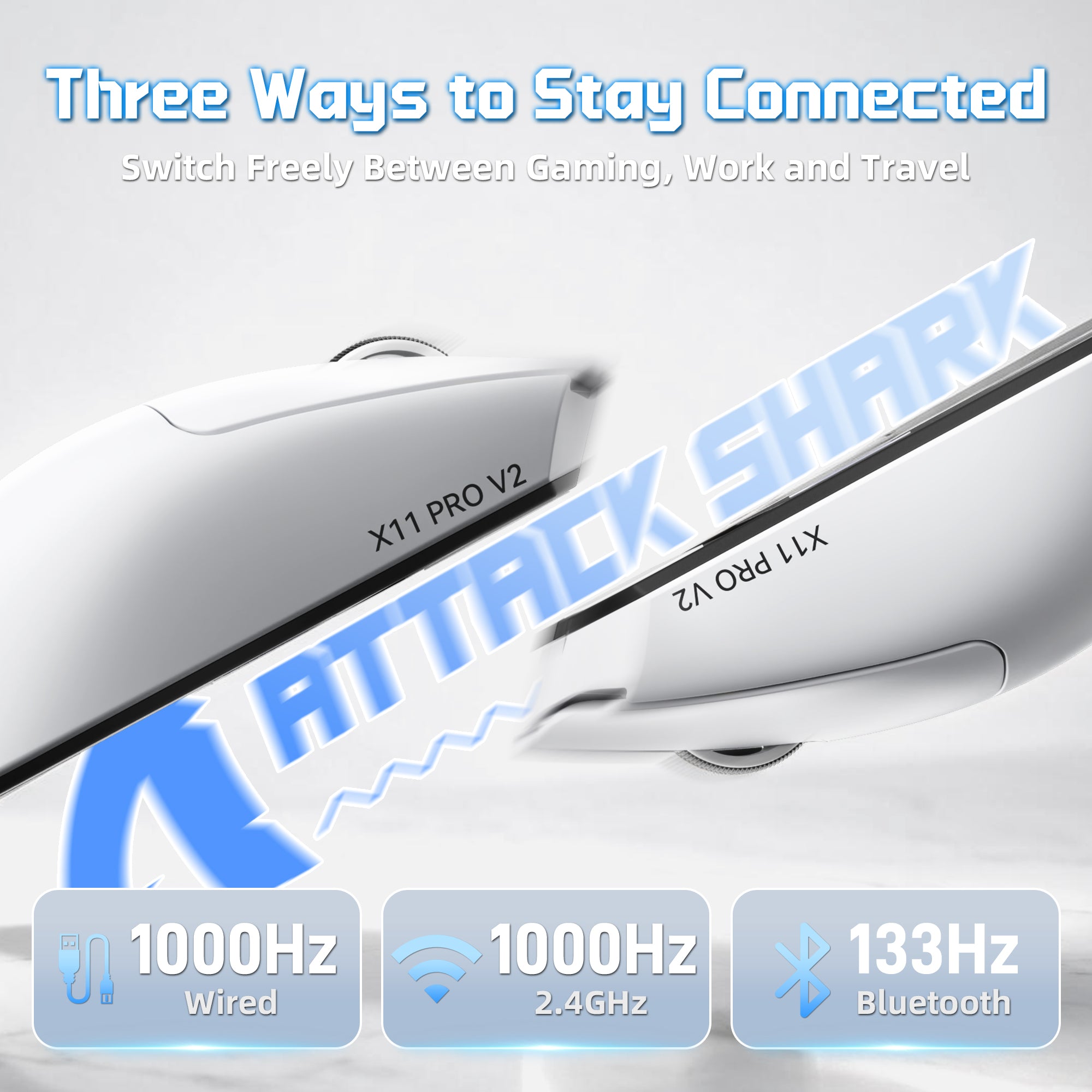 Ratón inalámbrico para juegos ATTACK SHARK X11 PRO V2 con base de carga y pantalla TFT