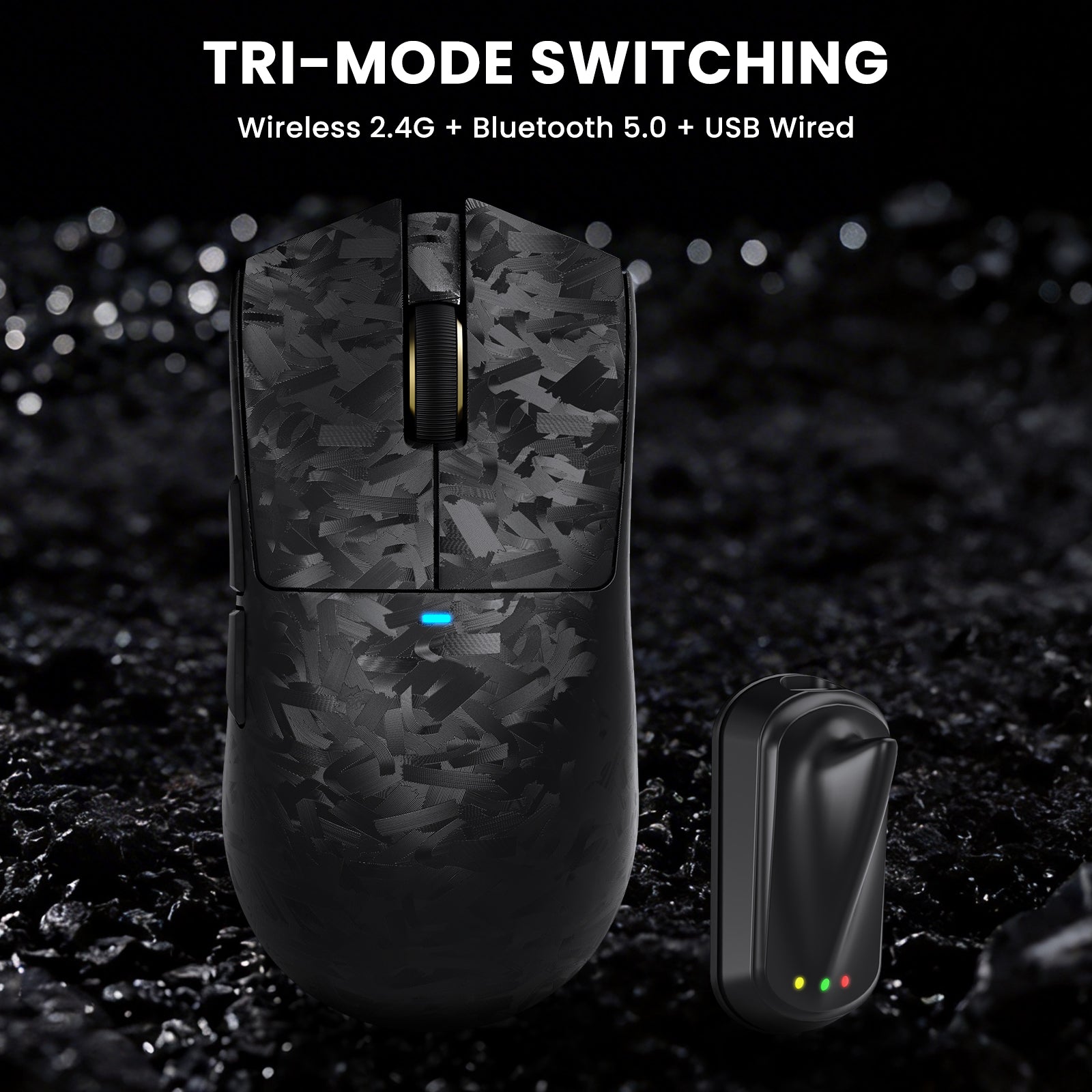 Paquete gaming ATTACK SHARK R68 HE & X11 ULTRA de fibra de carbono con cable en espiral C01 ULTRA