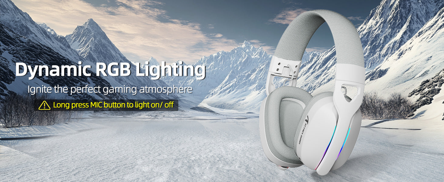 ATTACK SHARK L90 Auriculares para Juegos Plegables RGB Ultra-Ligeros Tri-Mode