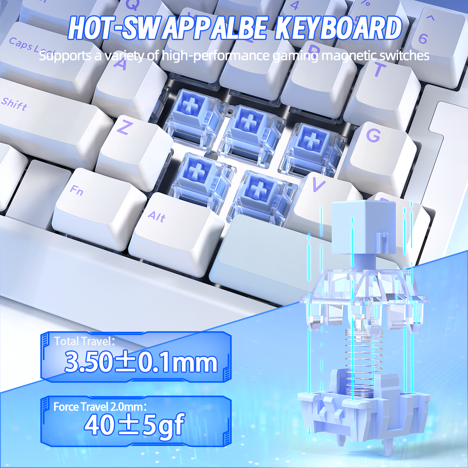 Teclado gaming con cable para una mano ATTACK SHARK X AJAZZ AK029