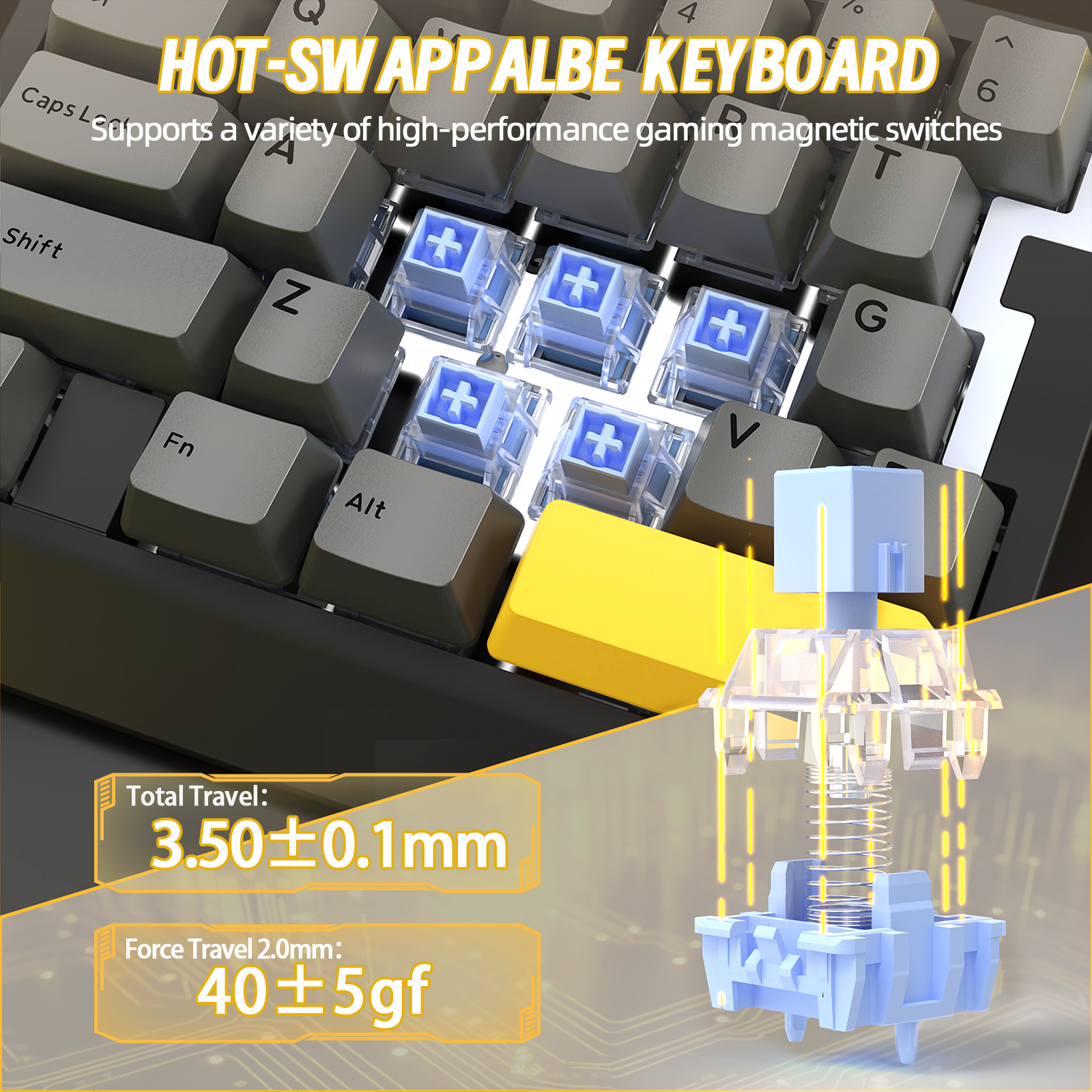 Teclado gaming con cable para una mano ATTACK SHARK X AJAZZ AK029
