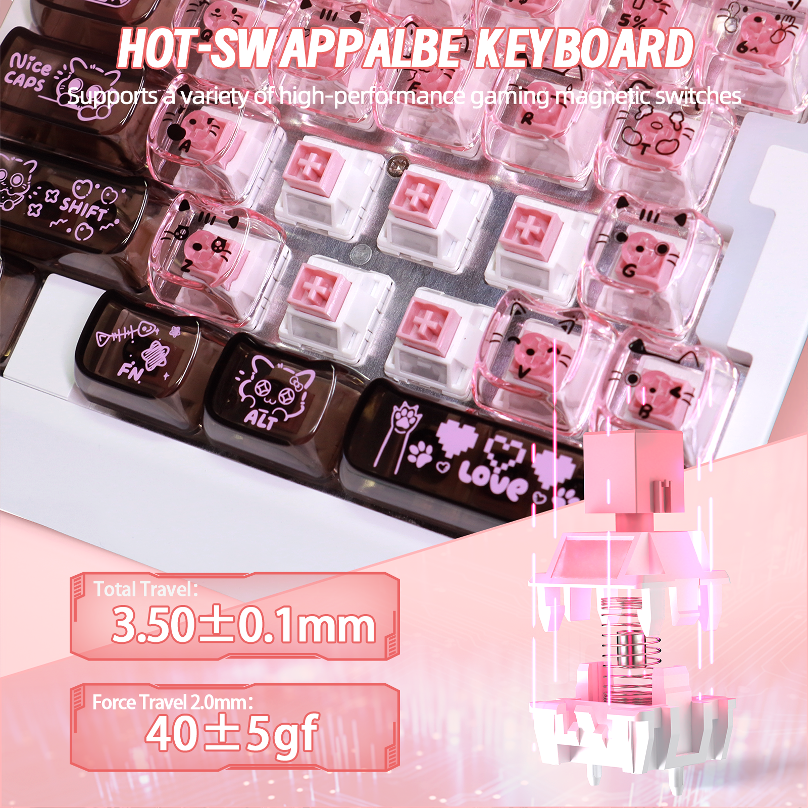 Teclado gaming con cable para una mano ATTACK SHARK X AJAZZ AK029