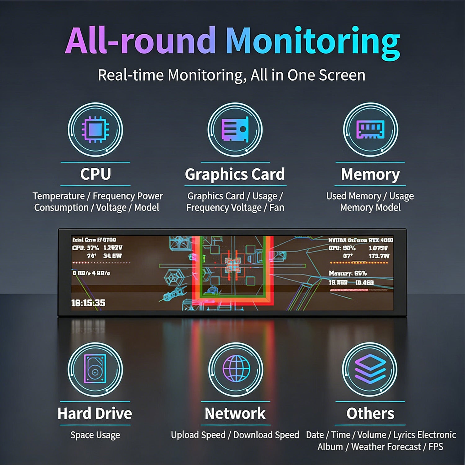 Monitor LCD IPS ATTACK SHARK x AJAZZ de 9,2 pulgadas