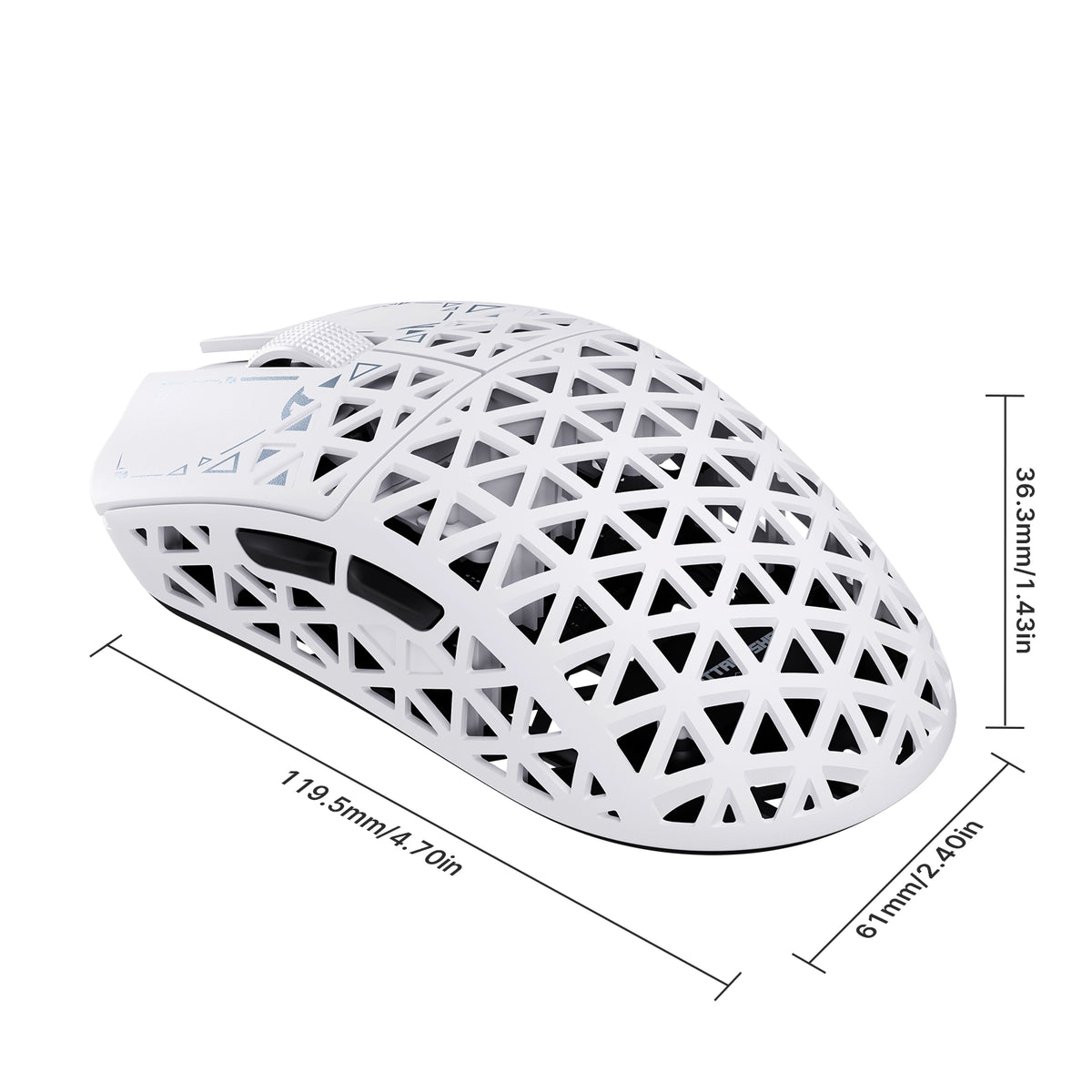 Mouse inalámbrico para gaming ATTACK SHARK R5 TURBO de fibra de carbono con 8K