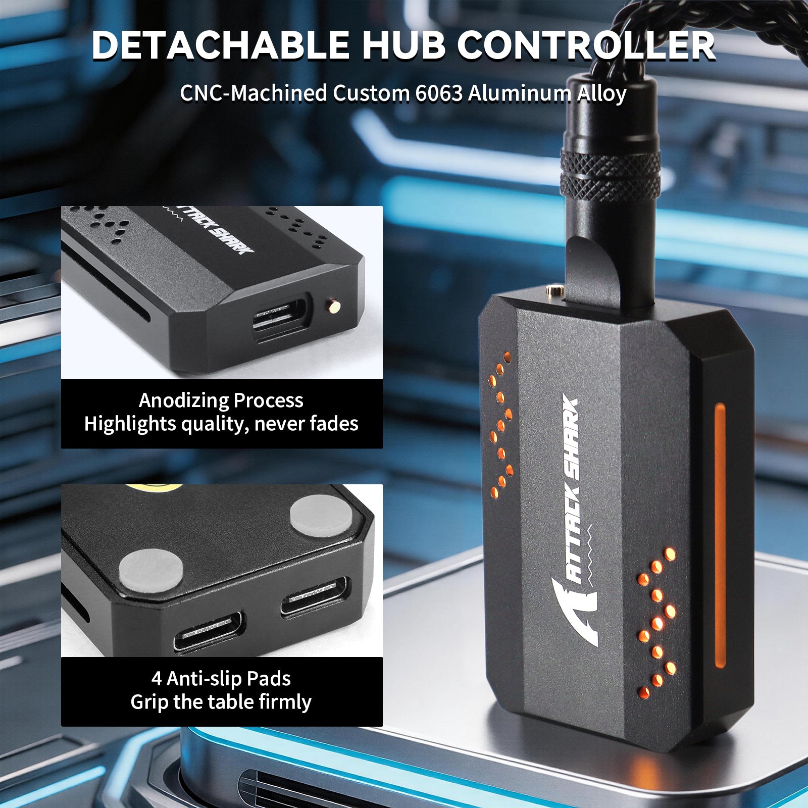 Cable 2 en 1 ATTACK SHARK C07 PRO Tipo C para teclado/ratón de juego 8KHz