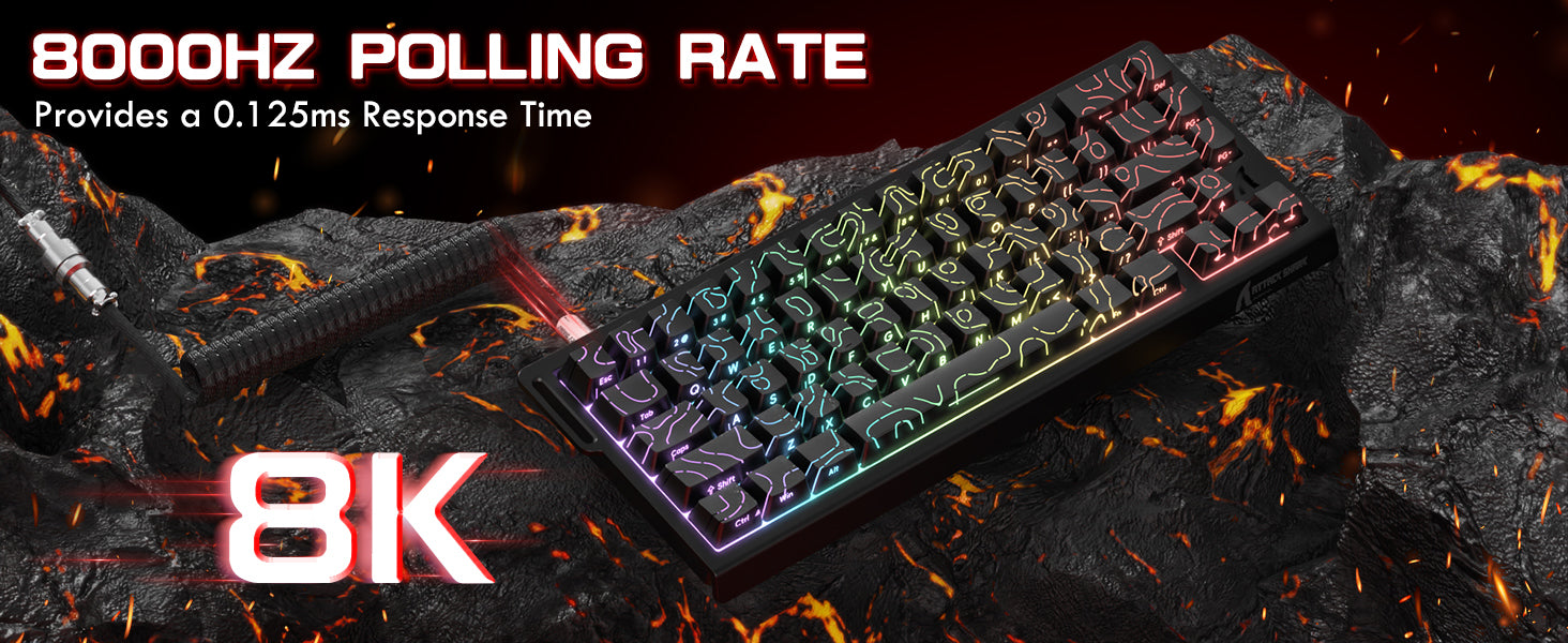 ATTACK SHARK X68 HE Teclado de Disparo Rápido con Interruptor Magnético con Cable Enrollado C01PRO