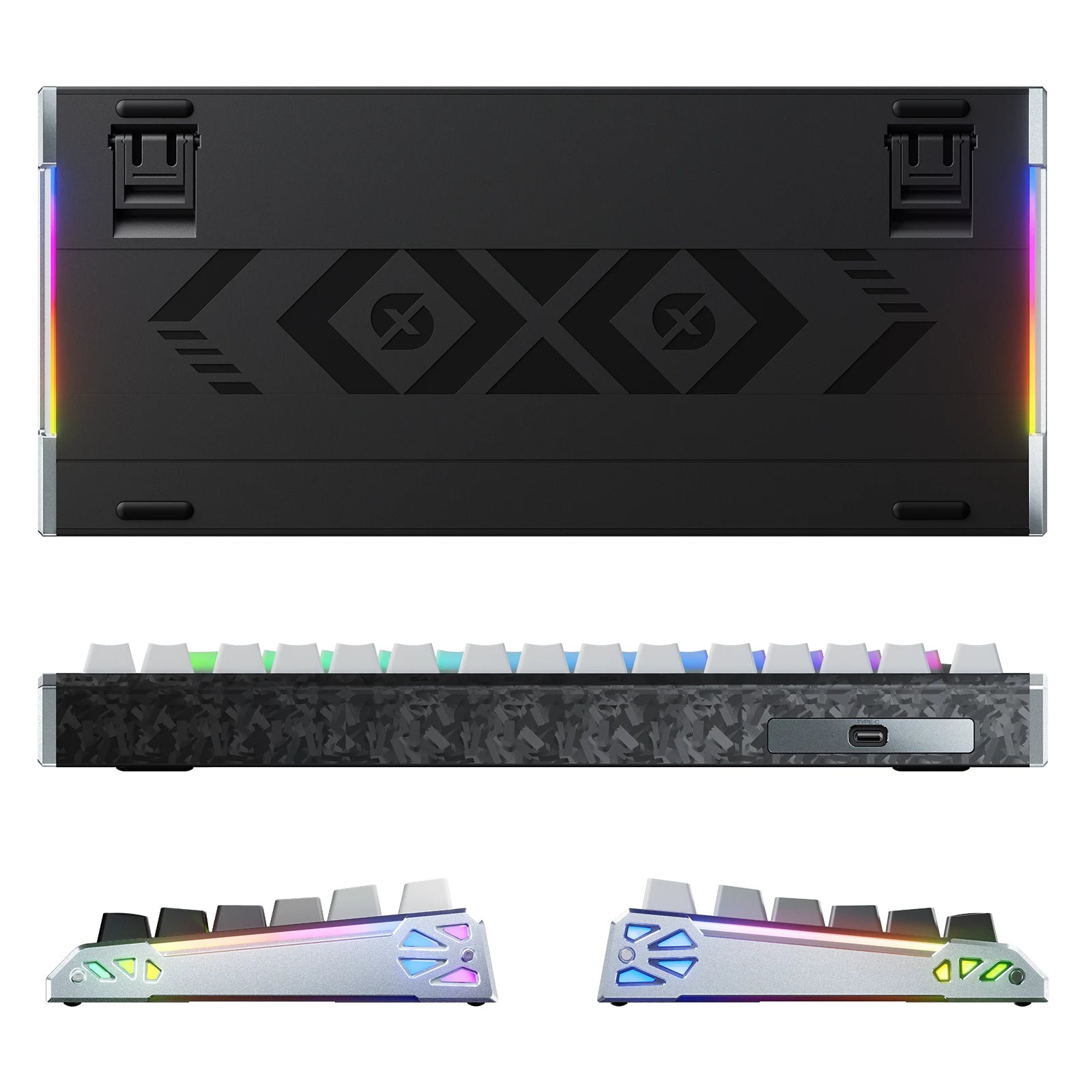 ATTACK SHARK R86 HE teclado de fibra de carbono con disparador rápido e interruptores magnéticos