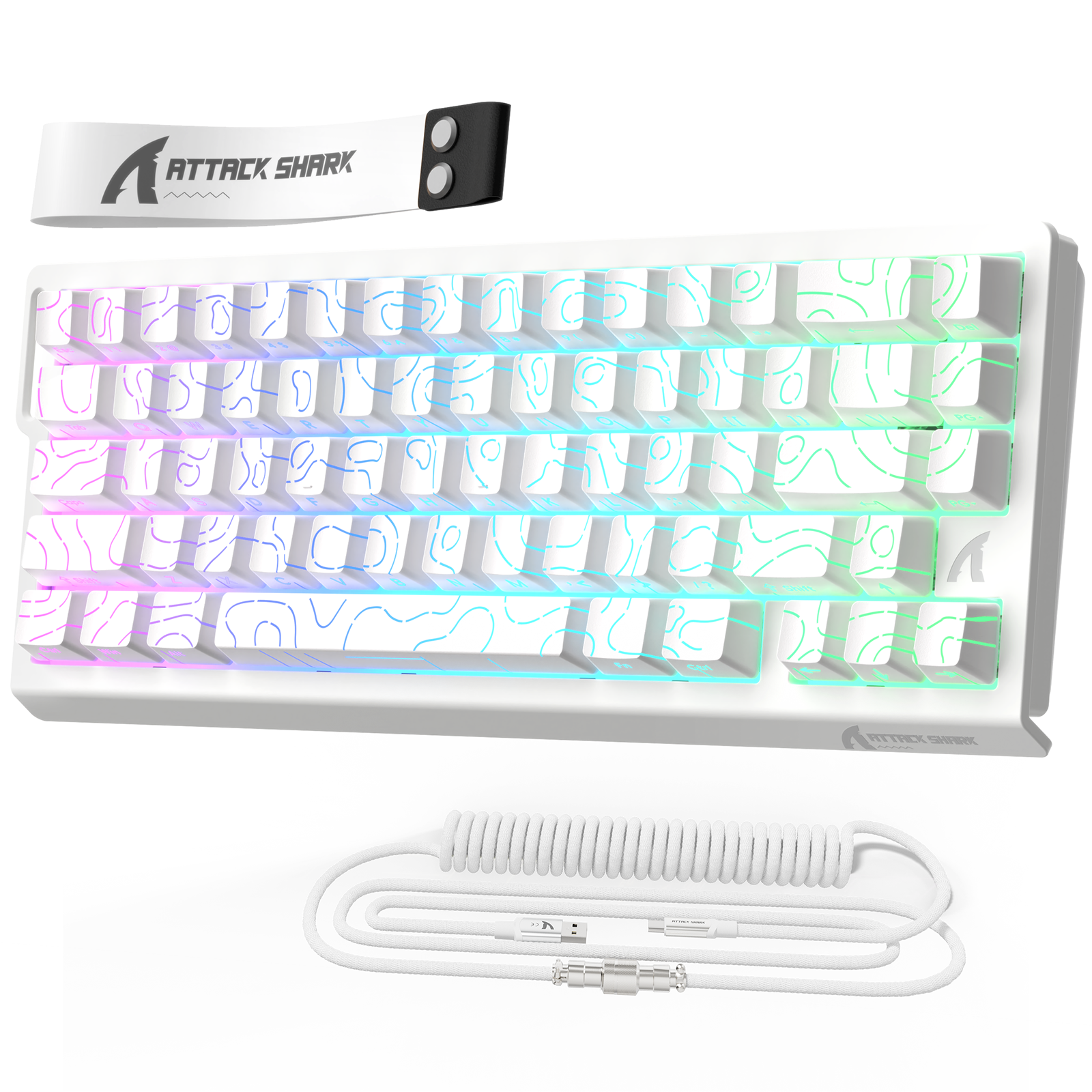 ATTACK SHARK X68 HE Teclado de Disparo Rápido con Interruptor Magnético con Cable Enrollado C01PRO