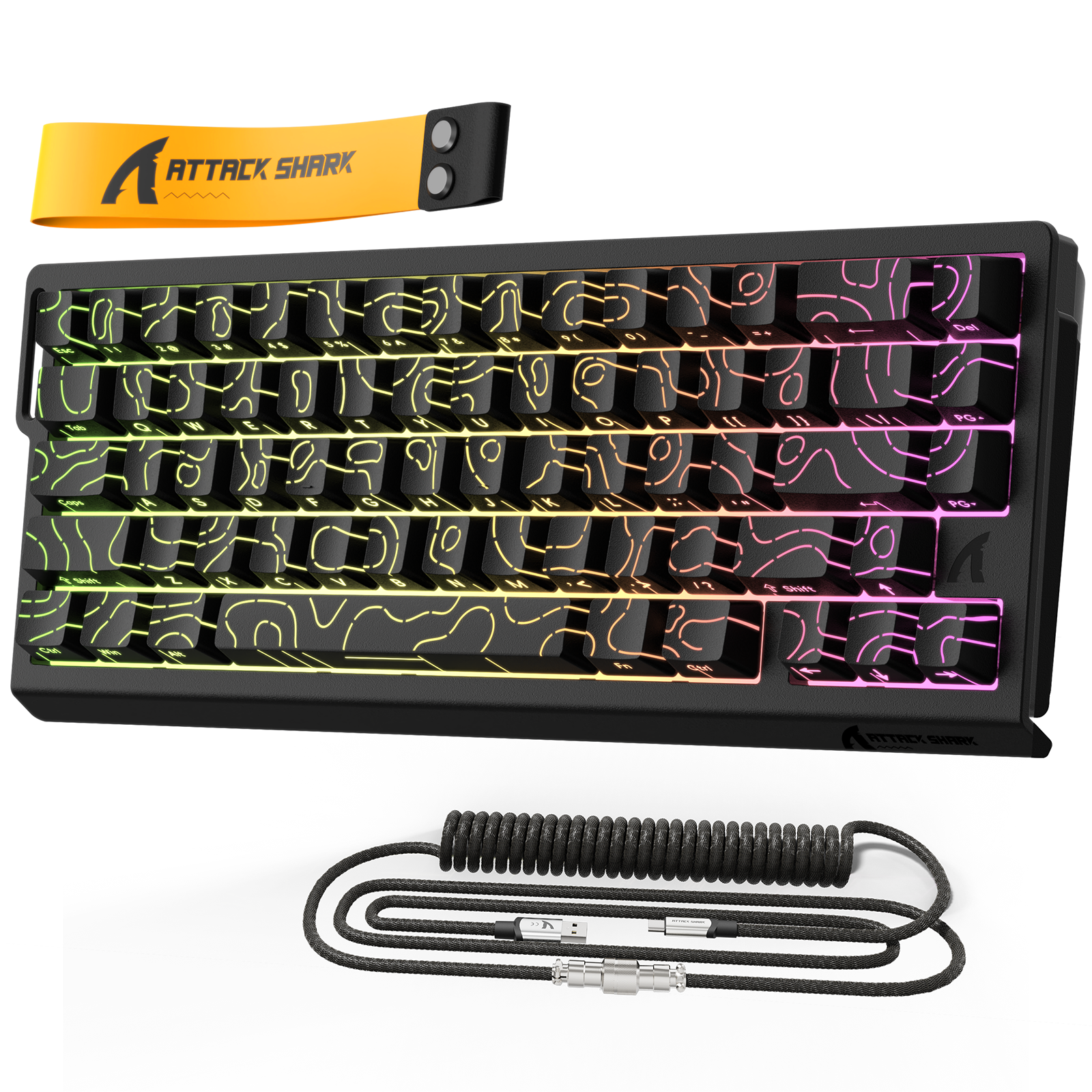 ATTACK SHARK X68 HE Teclado Rapid Trigger con Interruptor Magnético y Cable Enrollado C01PRO
