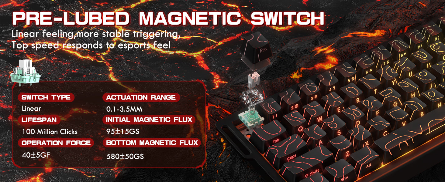 ATTACK SHARK X68 HE Teclado de Disparo Rápido con Interruptor Magnético con Cable Enrollado C01PRO