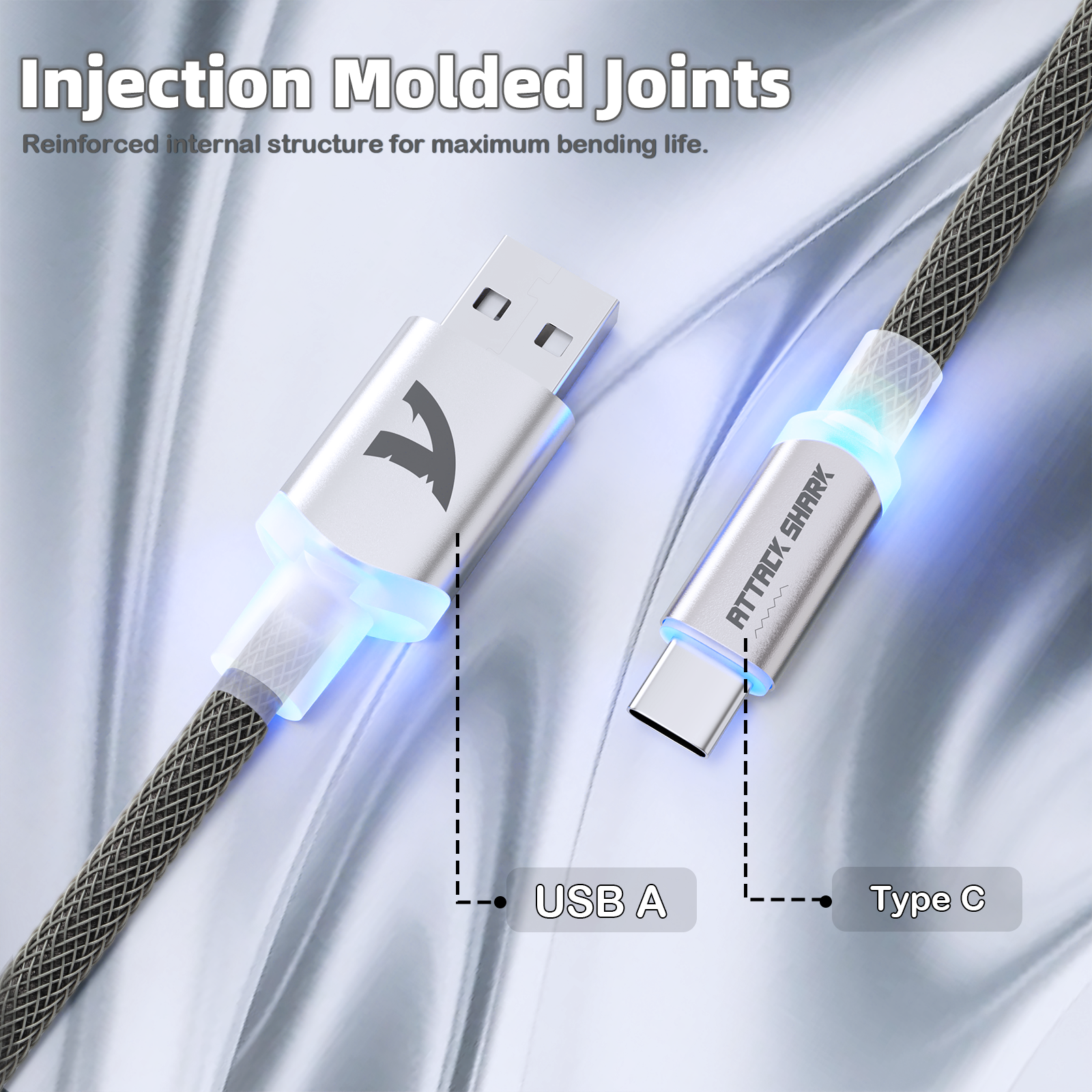 Cable en espiral ATTACK SHARK C01ULTIMATE para teclado magnético 8KHz