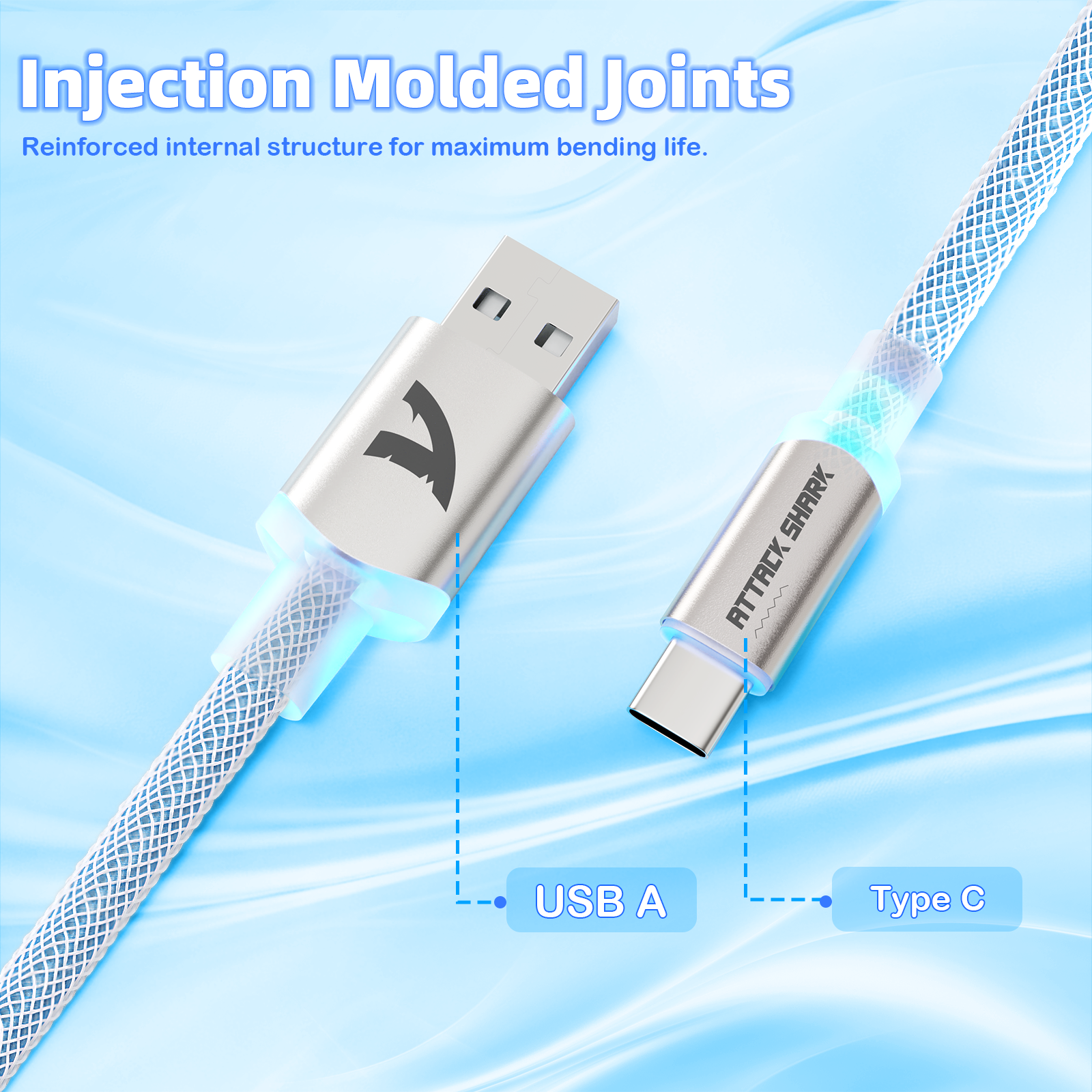 Cable en espiral ATTACK SHARK C01ULTIMATE para teclado magnético 8KHz
