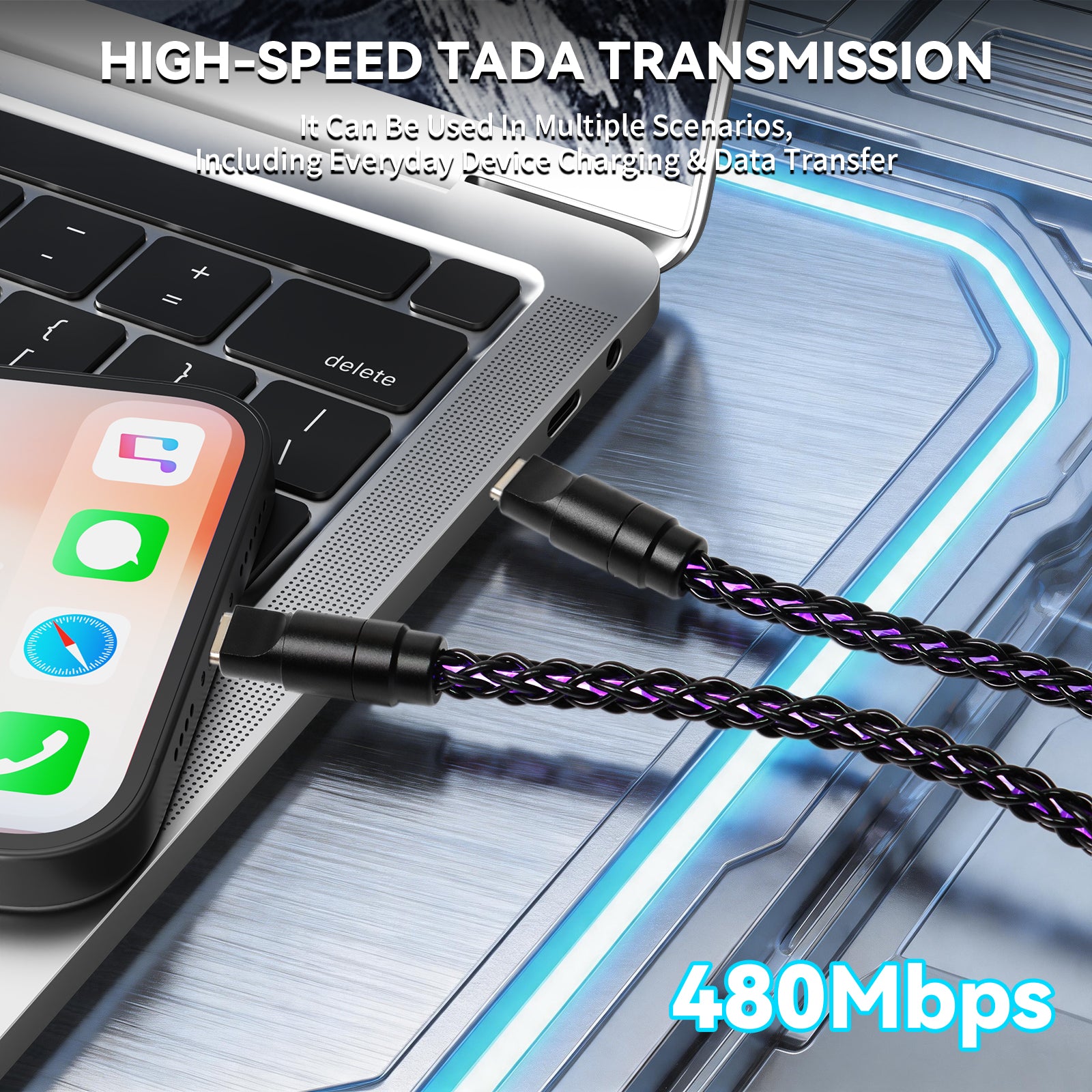 Cable 2 en 1 ATTACK SHARK C07 PRO Tipo C para teclado/ratón de juego 8KHz