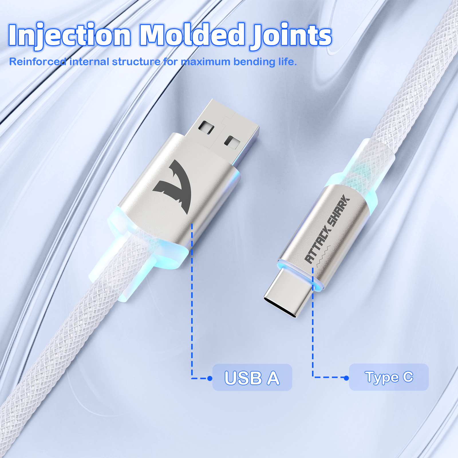 Cable en espiral ATTACK SHARK C01ULTIMATE para teclado magnético 8KHz