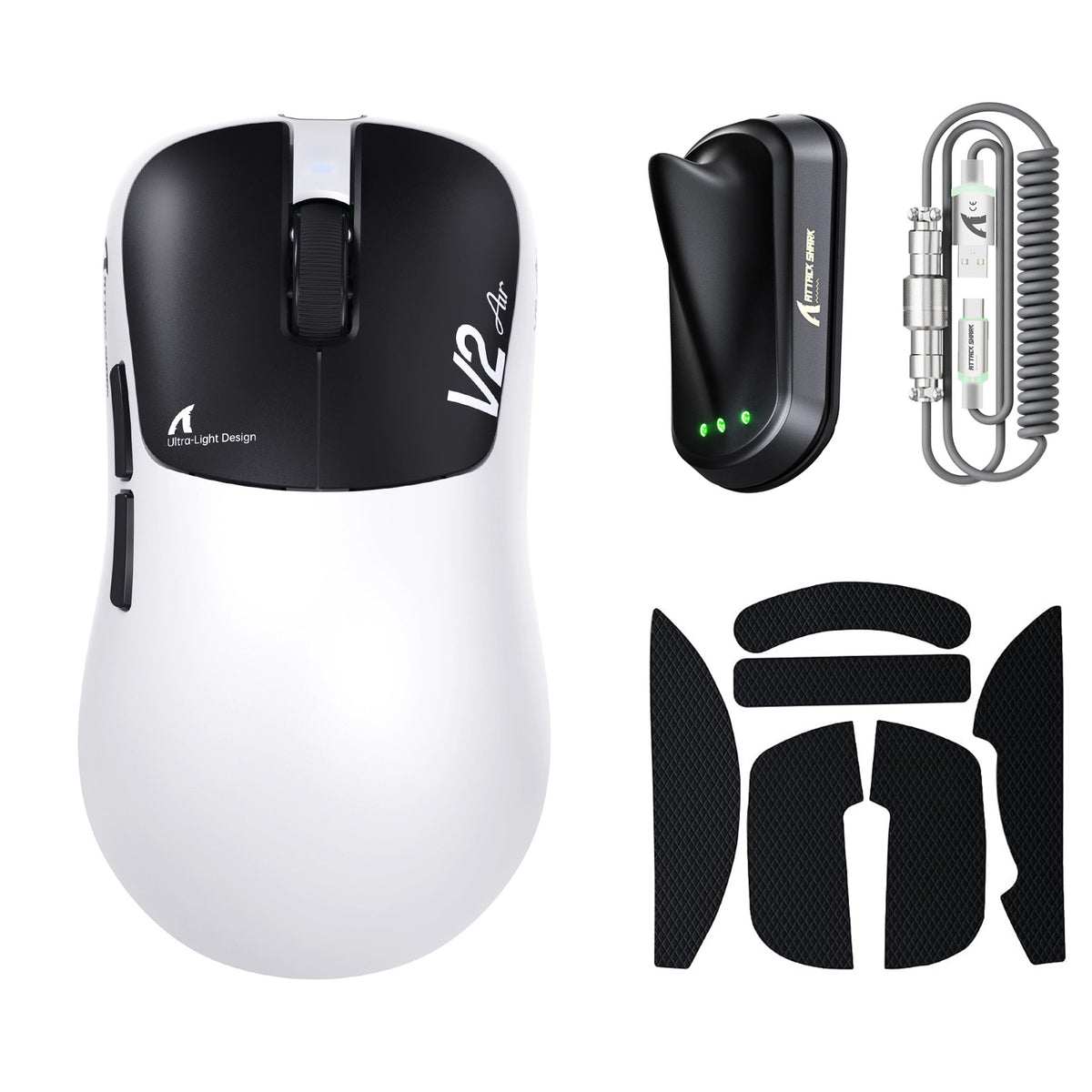 ATTACK SHARK V2 AIR PAW3955MAX Ratón inalámbrico ergonómico para gaming