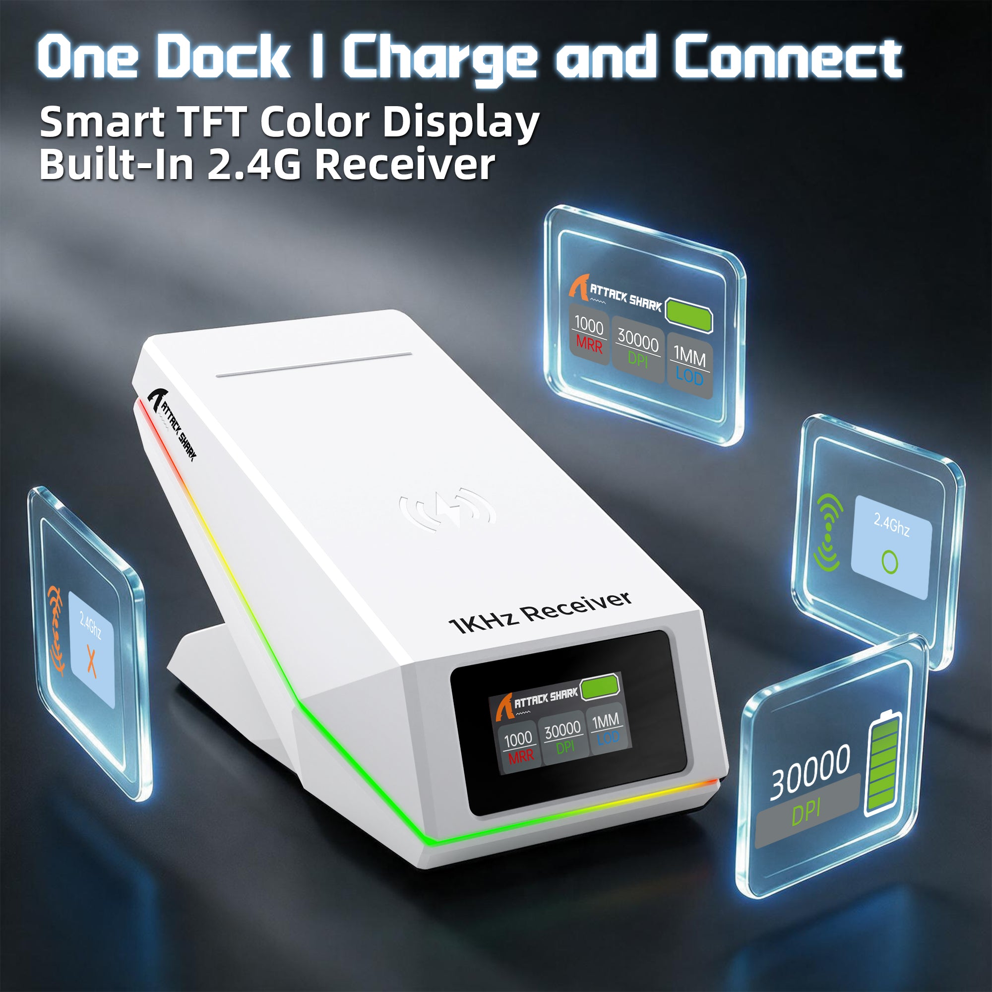 Ratón inalámbrico para juegos ATTACK SHARK X11 PRO V2 con base de carga y pantalla TFT
