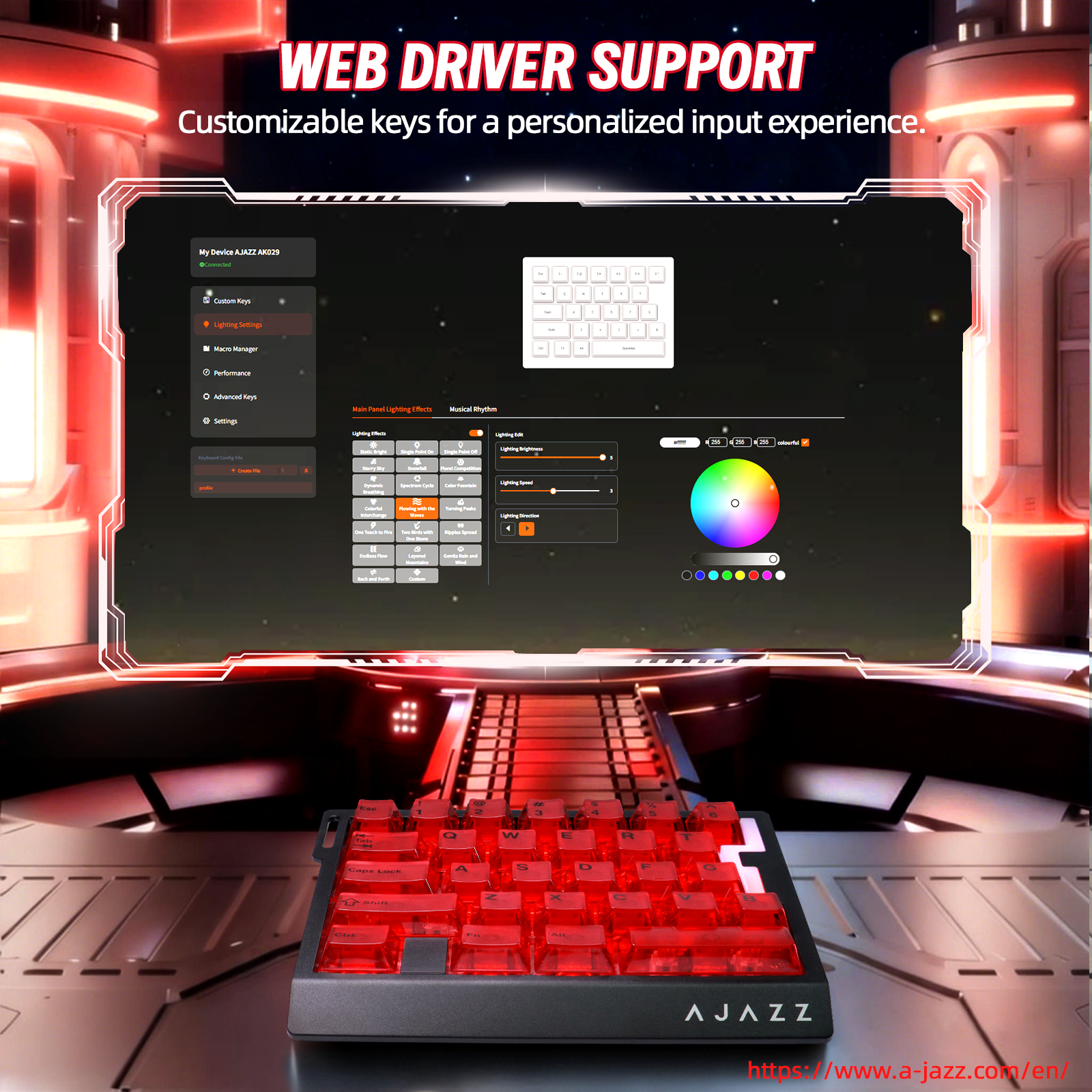 Teclado gaming con cable para una mano ATTACK SHARK X AJAZZ AK029