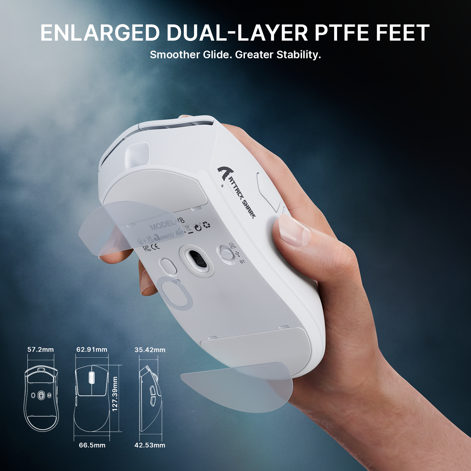 Ratón gaming ergonómico inalámbrico ultra ligero ATTACK SHARK V8 Ultra