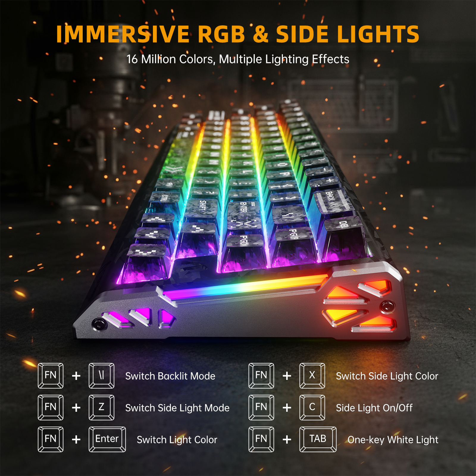 Teclado ATTACK SHARK R68 HE Rapid Trigger de fibra de carbono con interruptor magnético