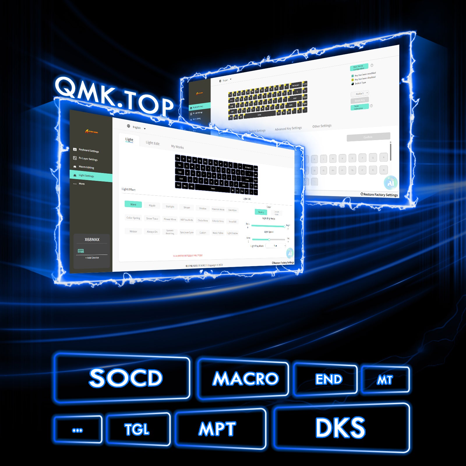 Teclado CNC de aluminio ATTACK SHARK X68MAX HE Rapid Trigger con interruptor magnético y cable en espiral RGB C01Ultra