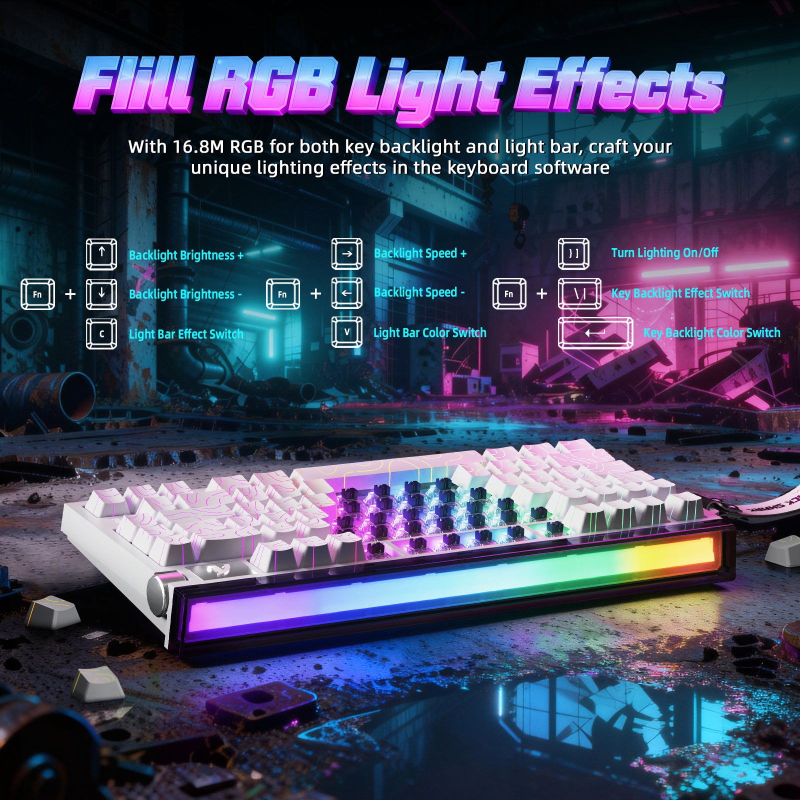 Teclado ATTACK SHARK R85 HE Rapid Trigger con cable LED C01ULTRA