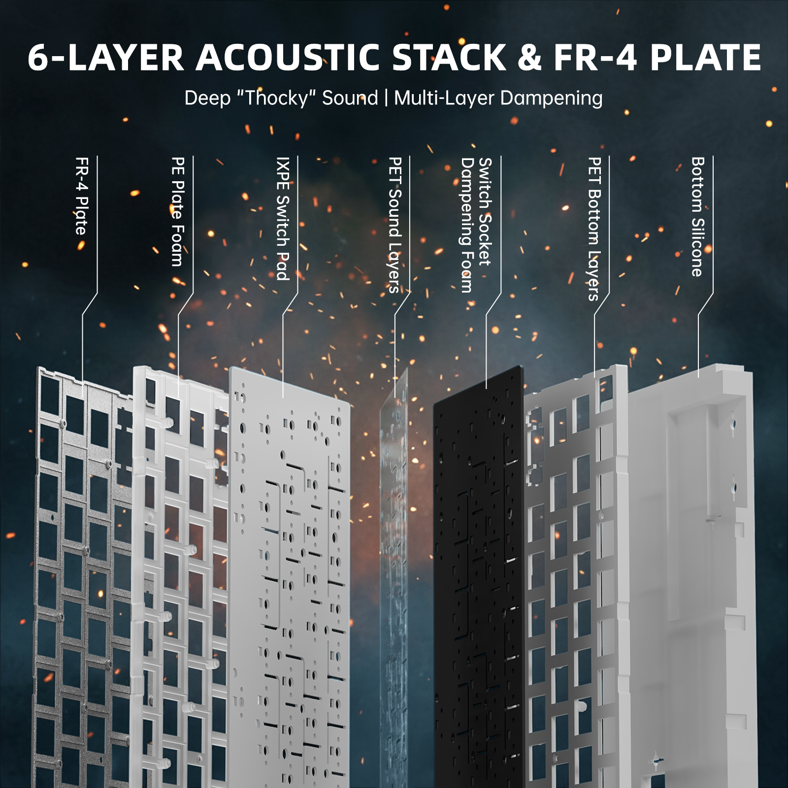 Teclado ATTACK SHARK R68 HE Rapid Trigger de fibra de carbono con interruptor magnético