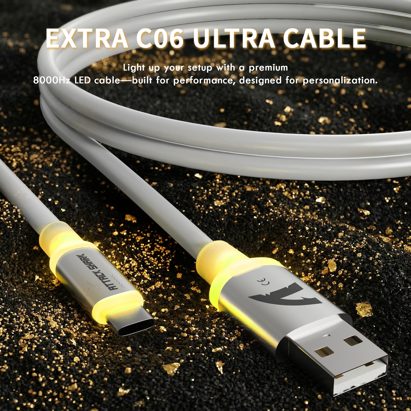 Ratón para juegos inalámbrico ATTACK SHARK X11 ULTRA Carbon Fiber con cable LED Ultra C06