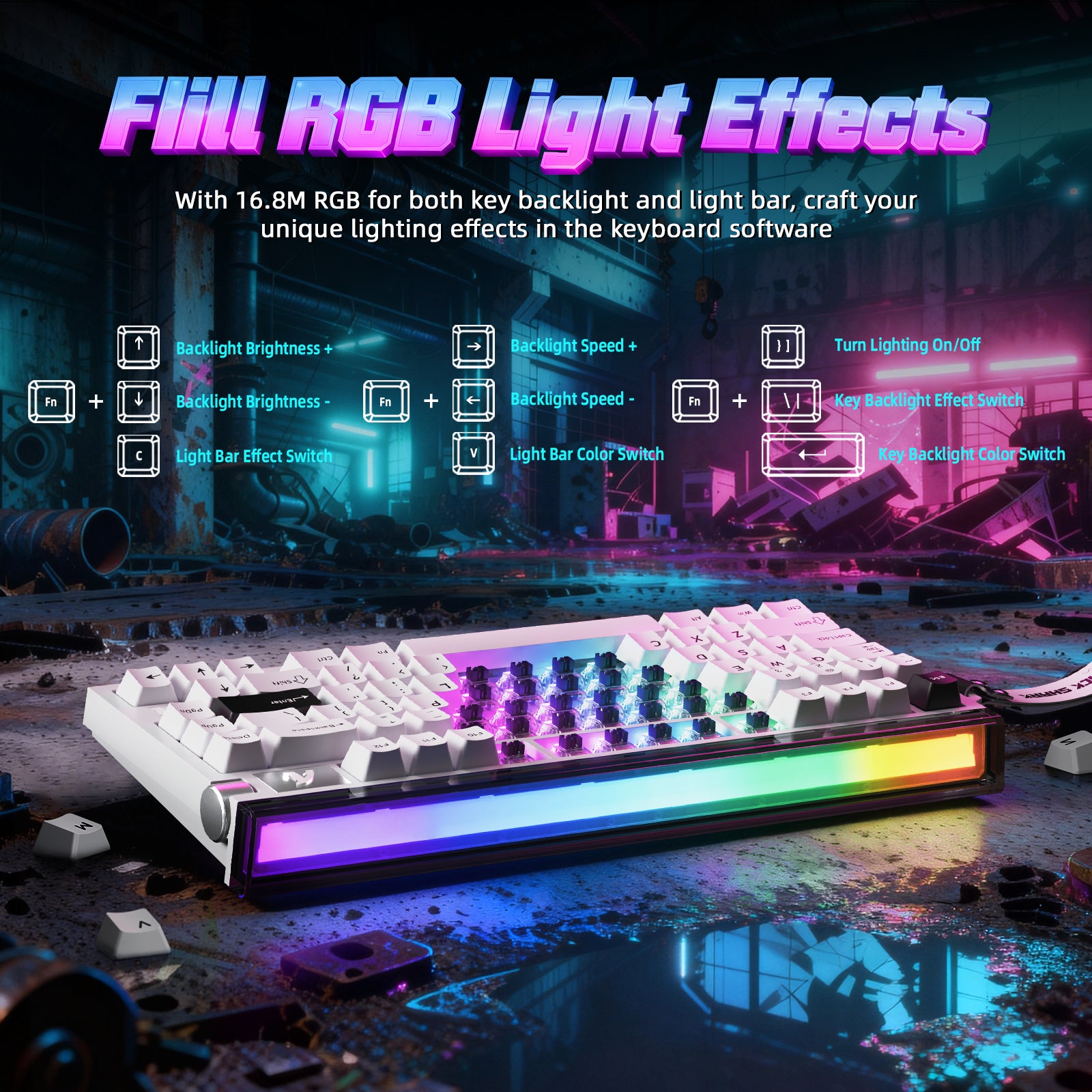 Teclado ATTACK SHARK R85 HE Rapid Trigger con cable LED C01ULTRA