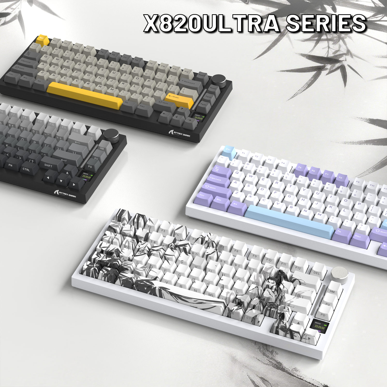 Teclado mecánico ATTACK SHARK X820ULTRA con cable en espiral C01ULTRA