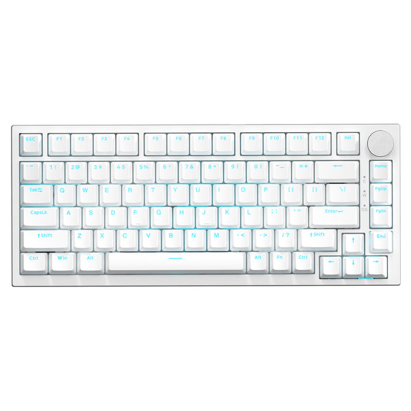 Blanco (Interruptor Clicky Azul, Iluminación Azul Hielo)