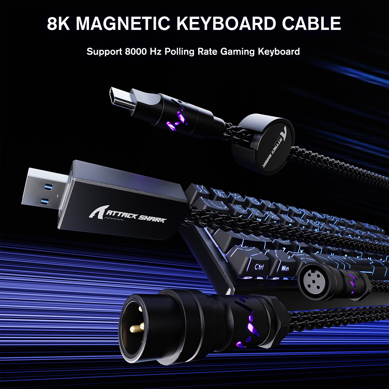ATTACK SHARK C07 Cable Aviador Personalizado para Teclado Magnético 8KHz