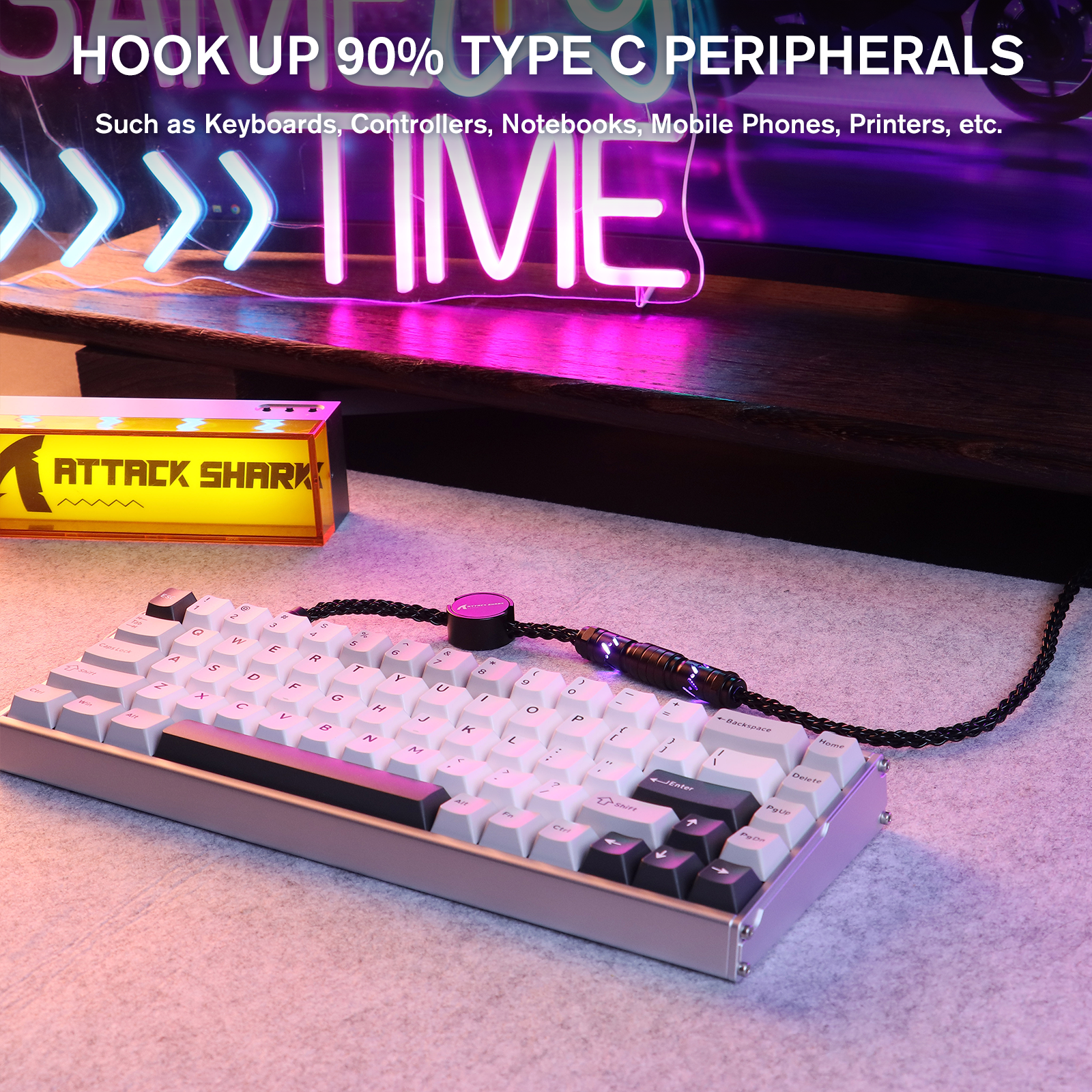 ATTACK SHARK C07 Cable Aviador Personalizado para Teclado Magnético 8KHz