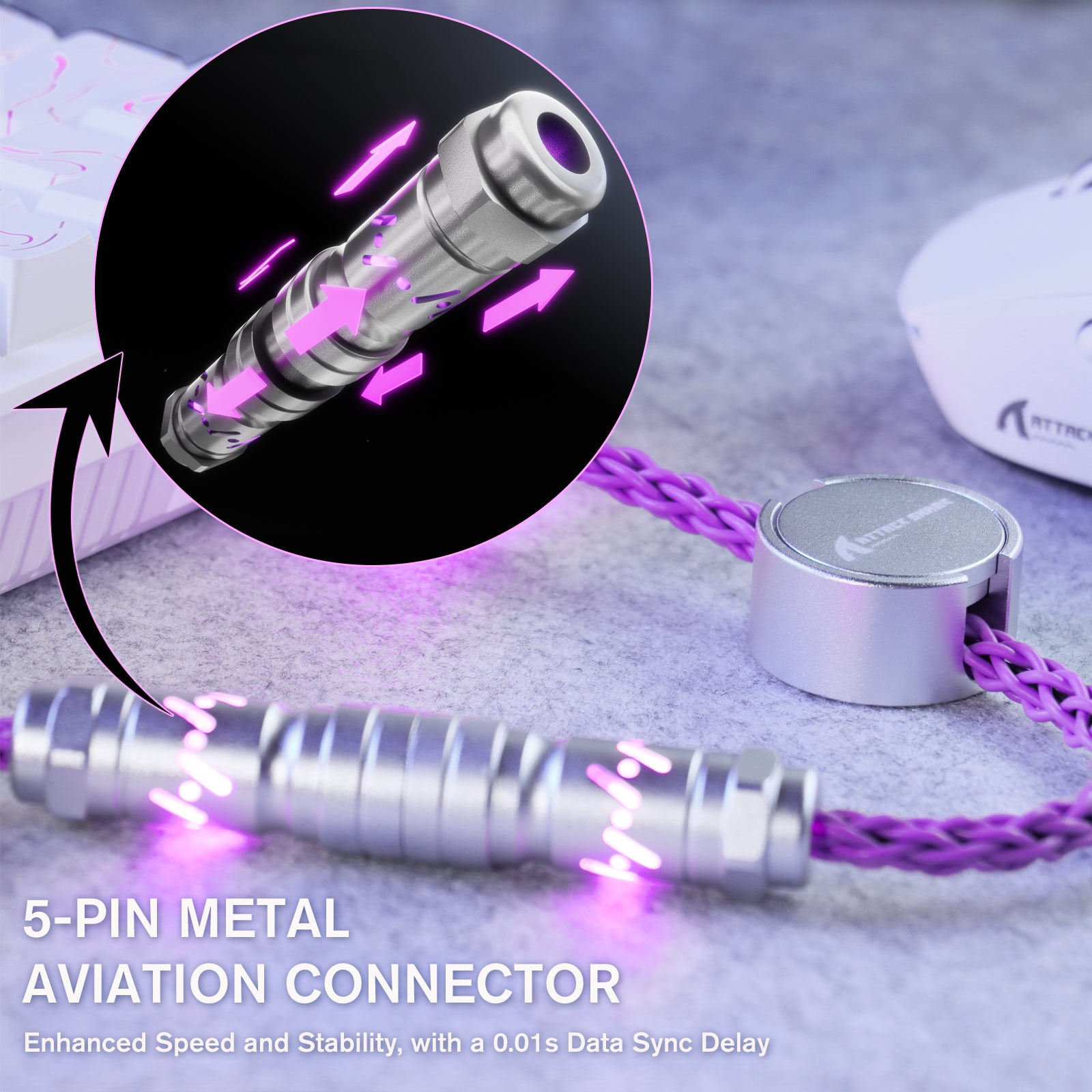 ATTACK SHARK C07 Cable Aviador Personalizado para Teclado Magnético 8KHz