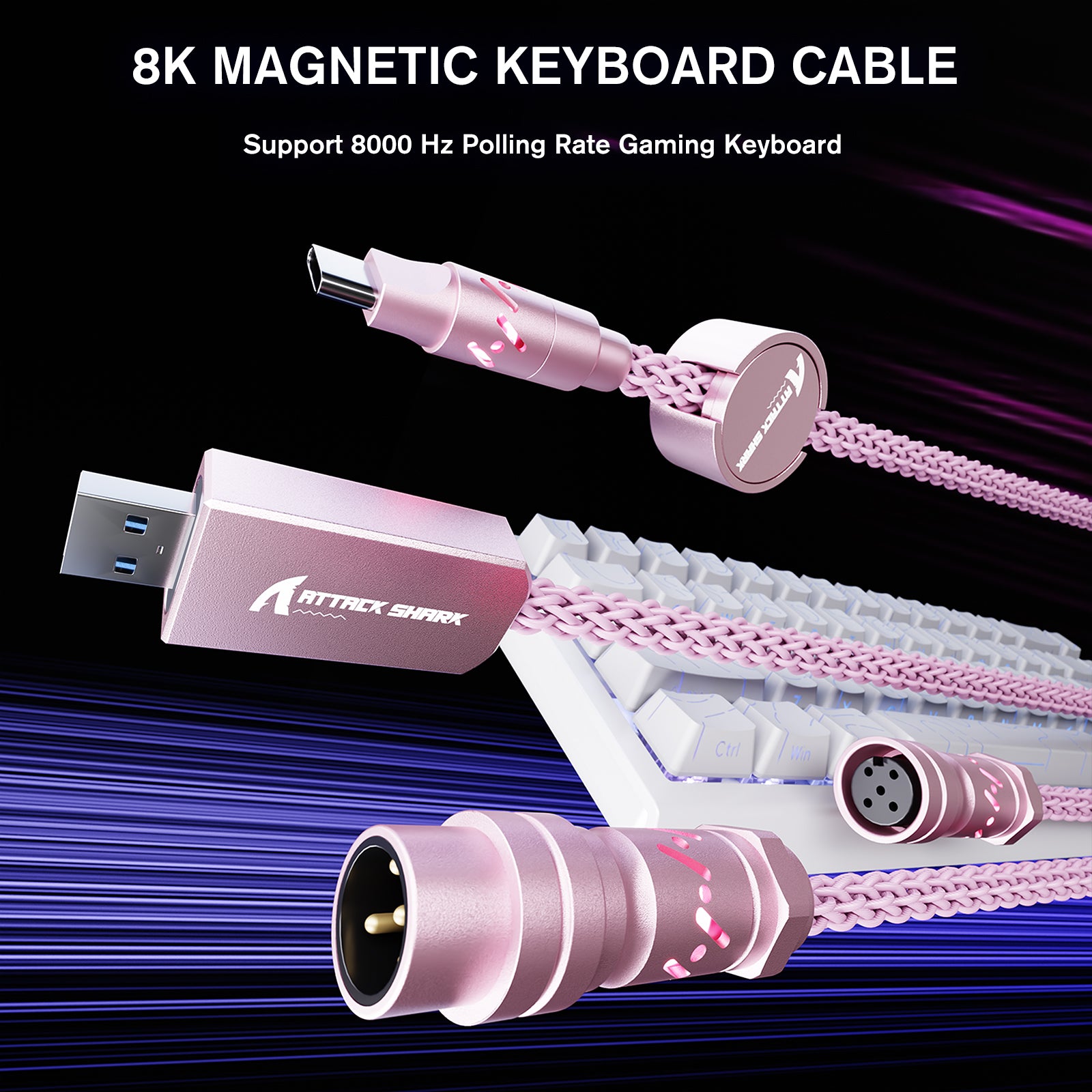 ATTACK SHARK C07 Cable Aviador Personalizado para Teclado Magnético 8KHz