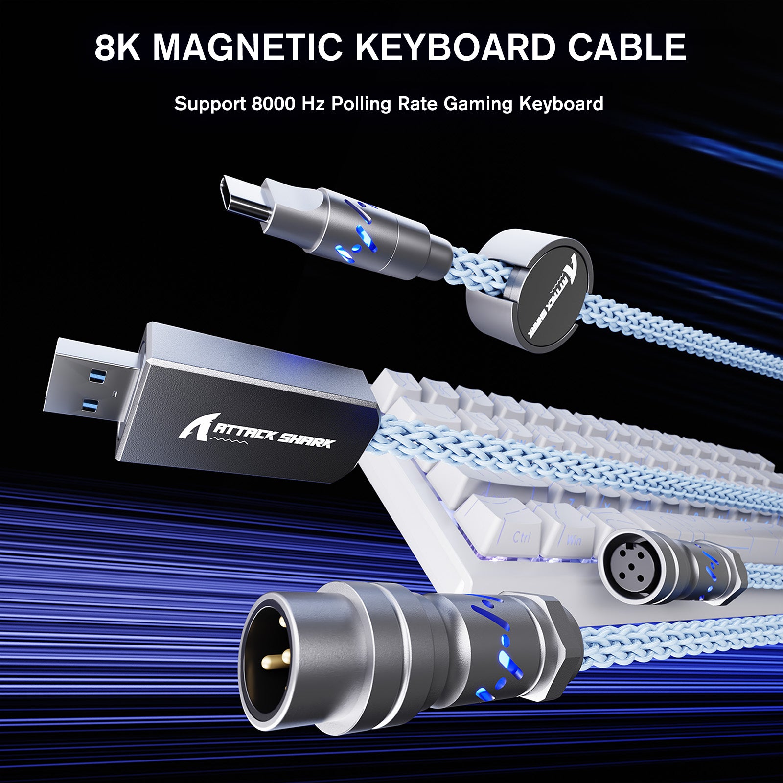 ATTACK SHARK C07 Cable Aviador Personalizado para Teclado Magnético 8KHz