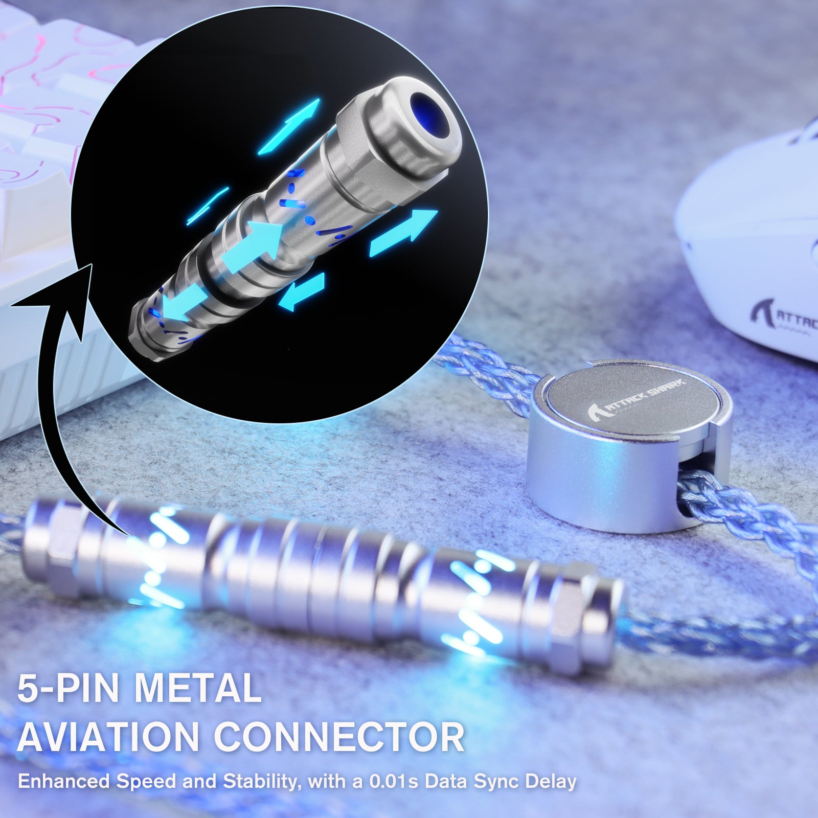 ATTACK SHARK C07 Cable Aviador Personalizado para Teclado Magnético 8KHz