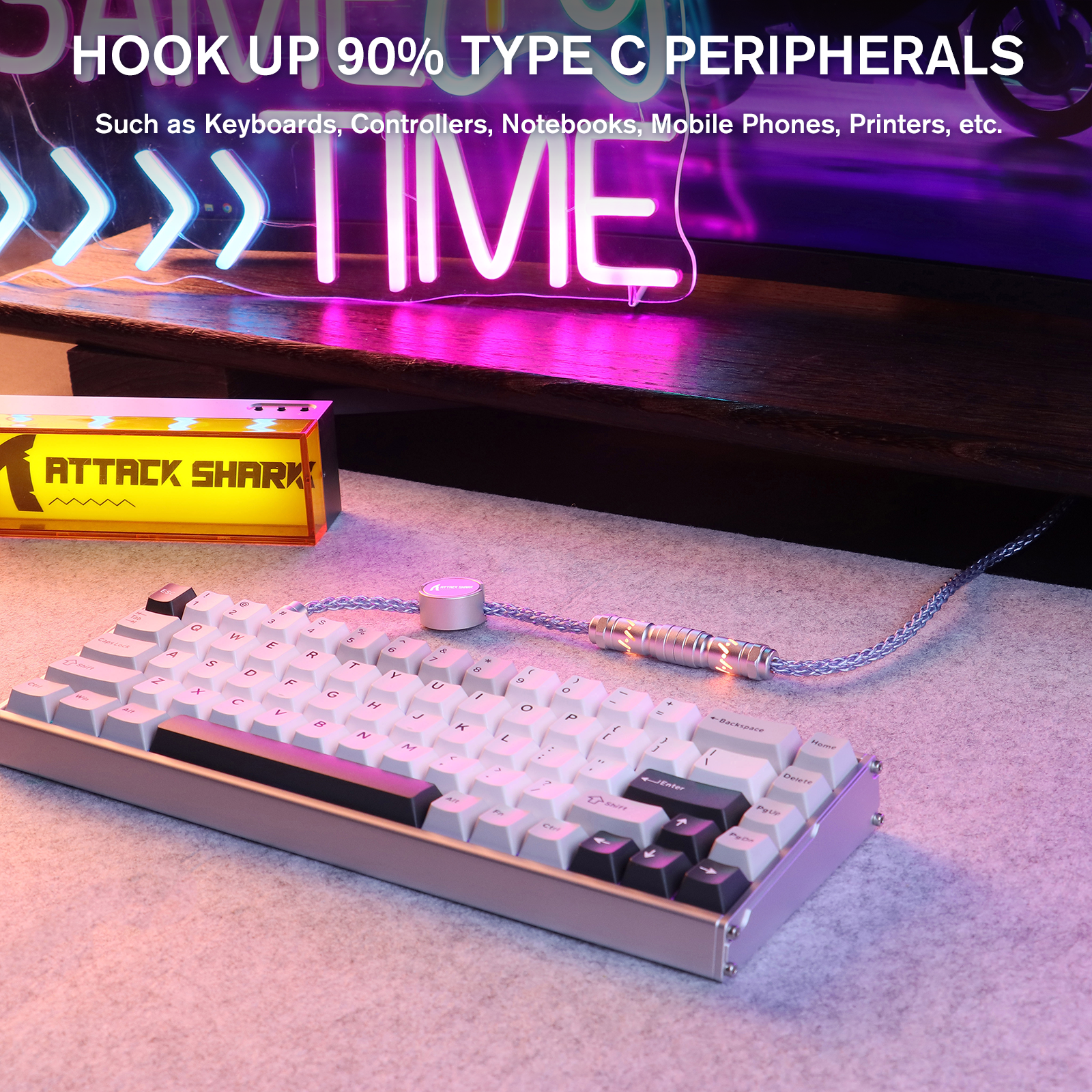 ATTACK SHARK C07 Cable Aviador Personalizado para Teclado Magnético 8KHz