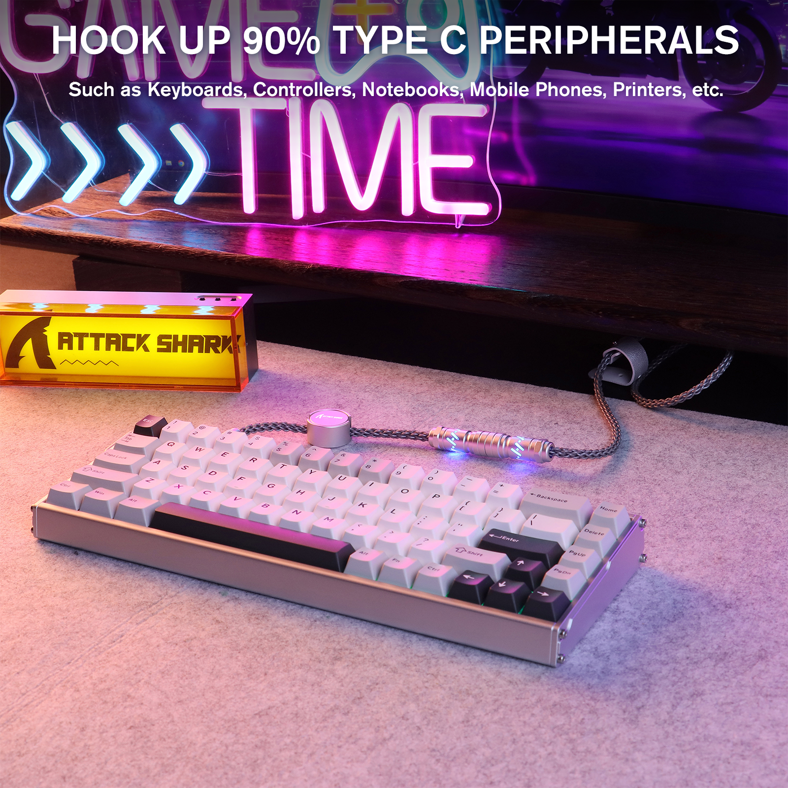ATTACK SHARK C07 Cable Aviador Personalizado para Teclado Magnético 8KHz