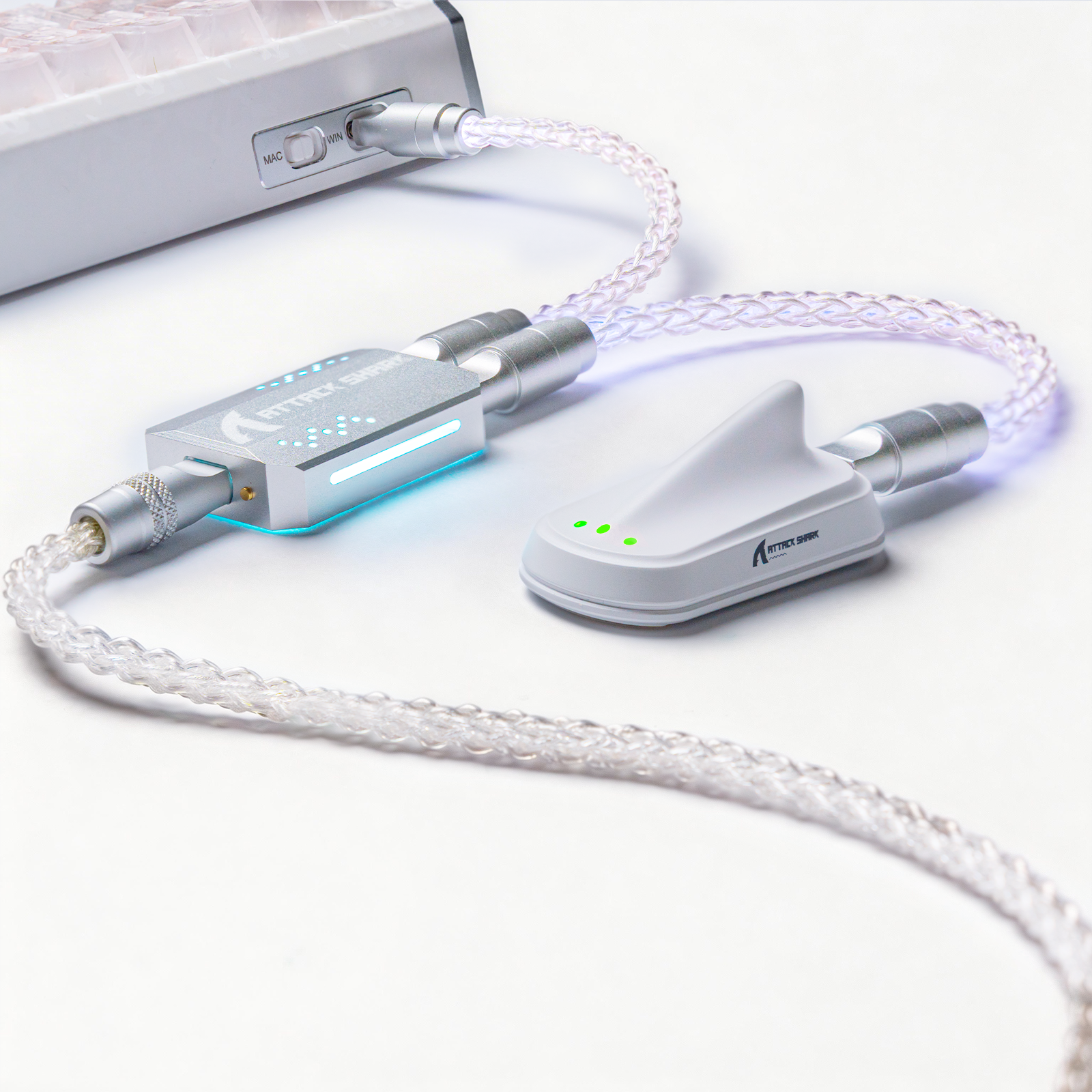 Cable Tipo C 2 en 1 ATTACK SHARK C07 PRO para teclado/ratón gaming de 8 KHz