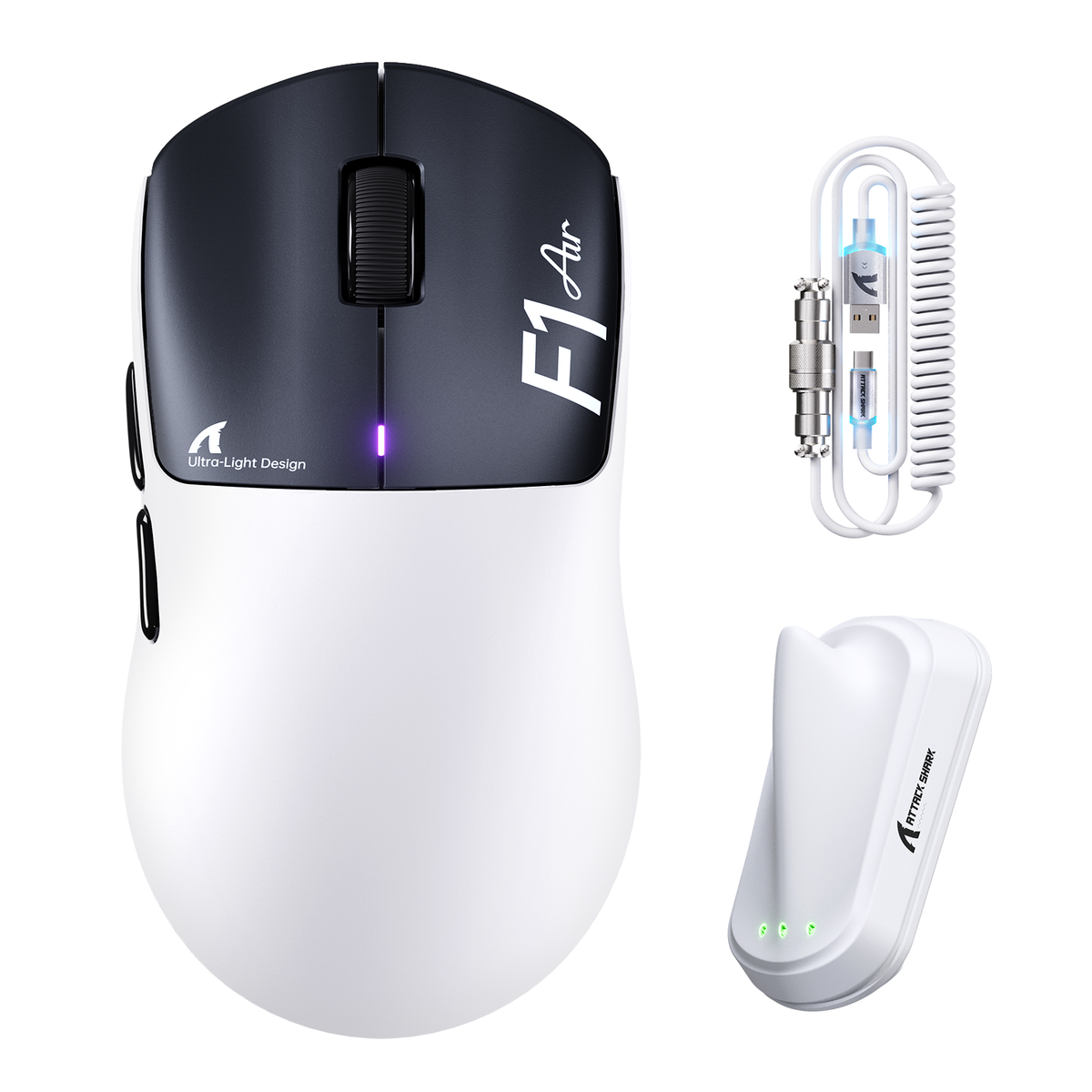 ATTACK SHARK F1 AIR 39g Wireless PAW3955MAX Ratón gaming con cable C06 Ultra