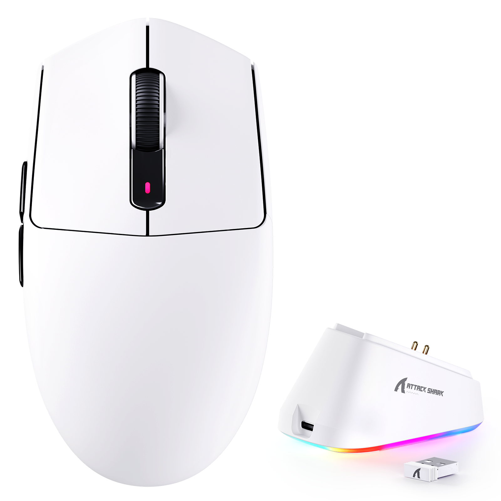 Ratón para juegos inalámbrico tri-modo ATTACK SHARK G3PRO con base de carga 25000 DPI ultraligero