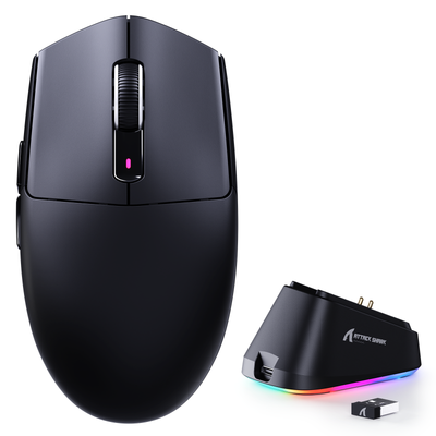 Ratón inalámbrico para juegos ATTACK SHARK G3 PRO de triple modo con base de carga 25000 DPI Ultra ligero