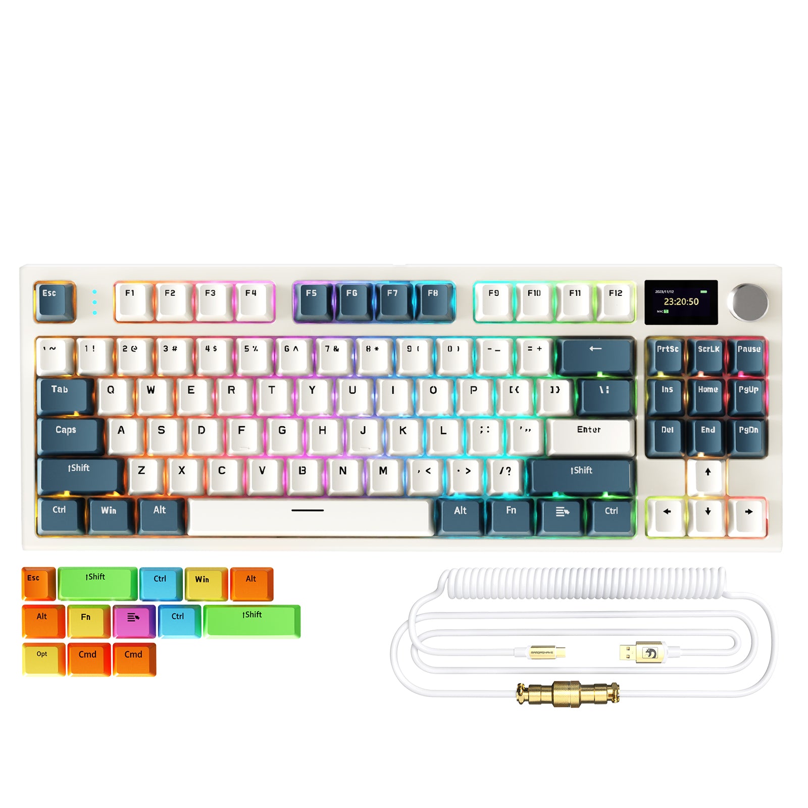 ATTACK SHARK K86 Teclado Mecánico Inalámbrico con Cable Enrollado