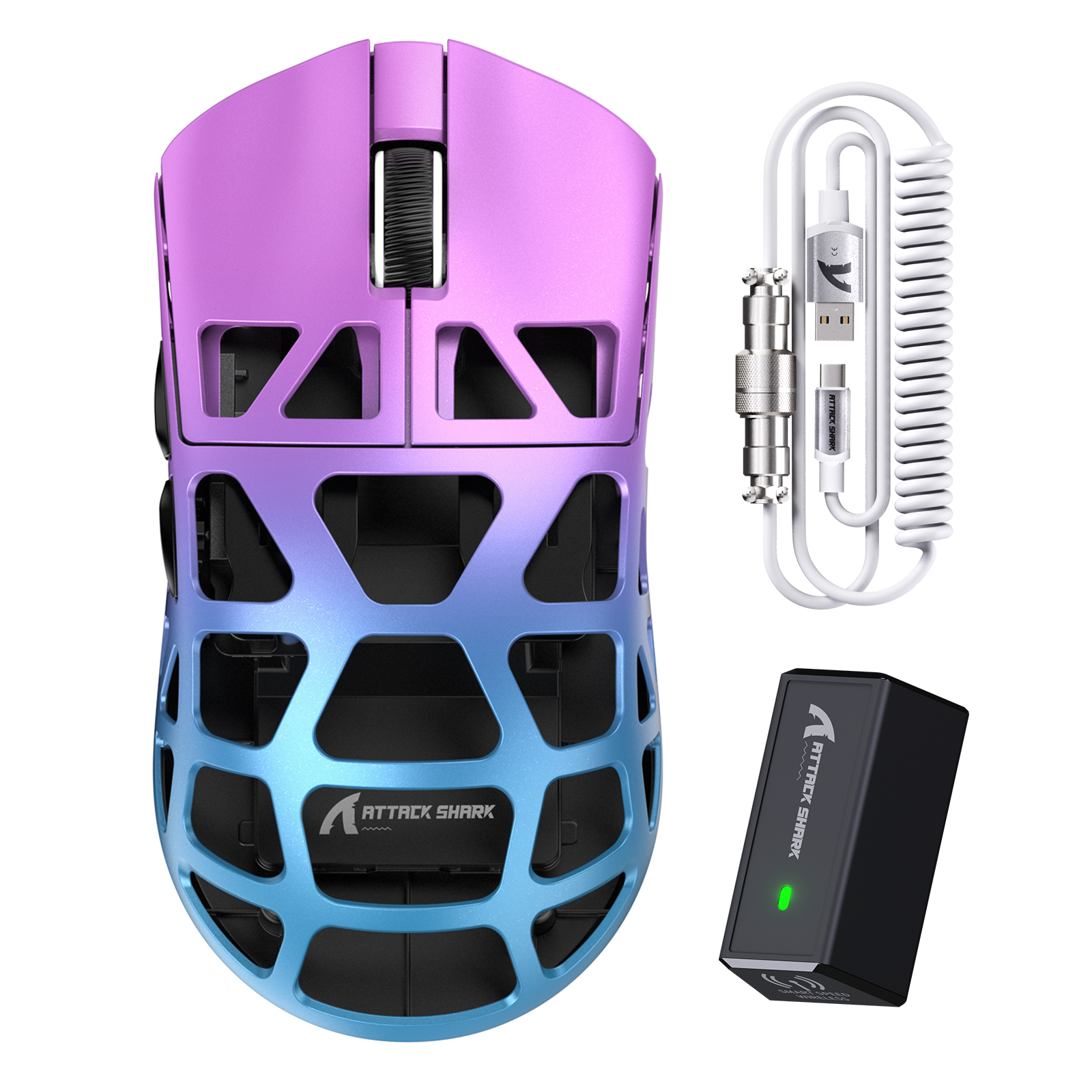 ATTACK SHARK R3 Ratón para Juegos de Aleación de Magnesio 8K con Cable en Espiral C06