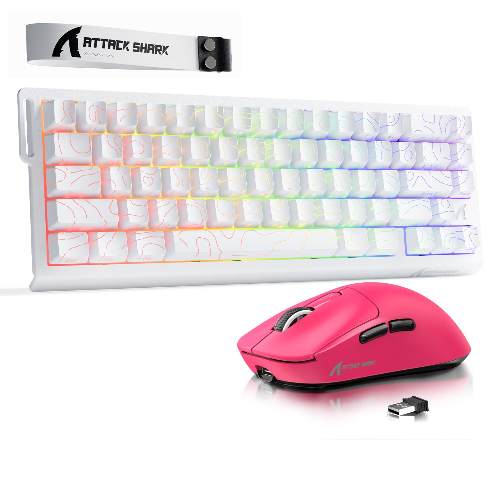 Paquete ATTACK SHARK X68HE Rapid Trigger Keyboard + ratón inalámbrico para juegos X3